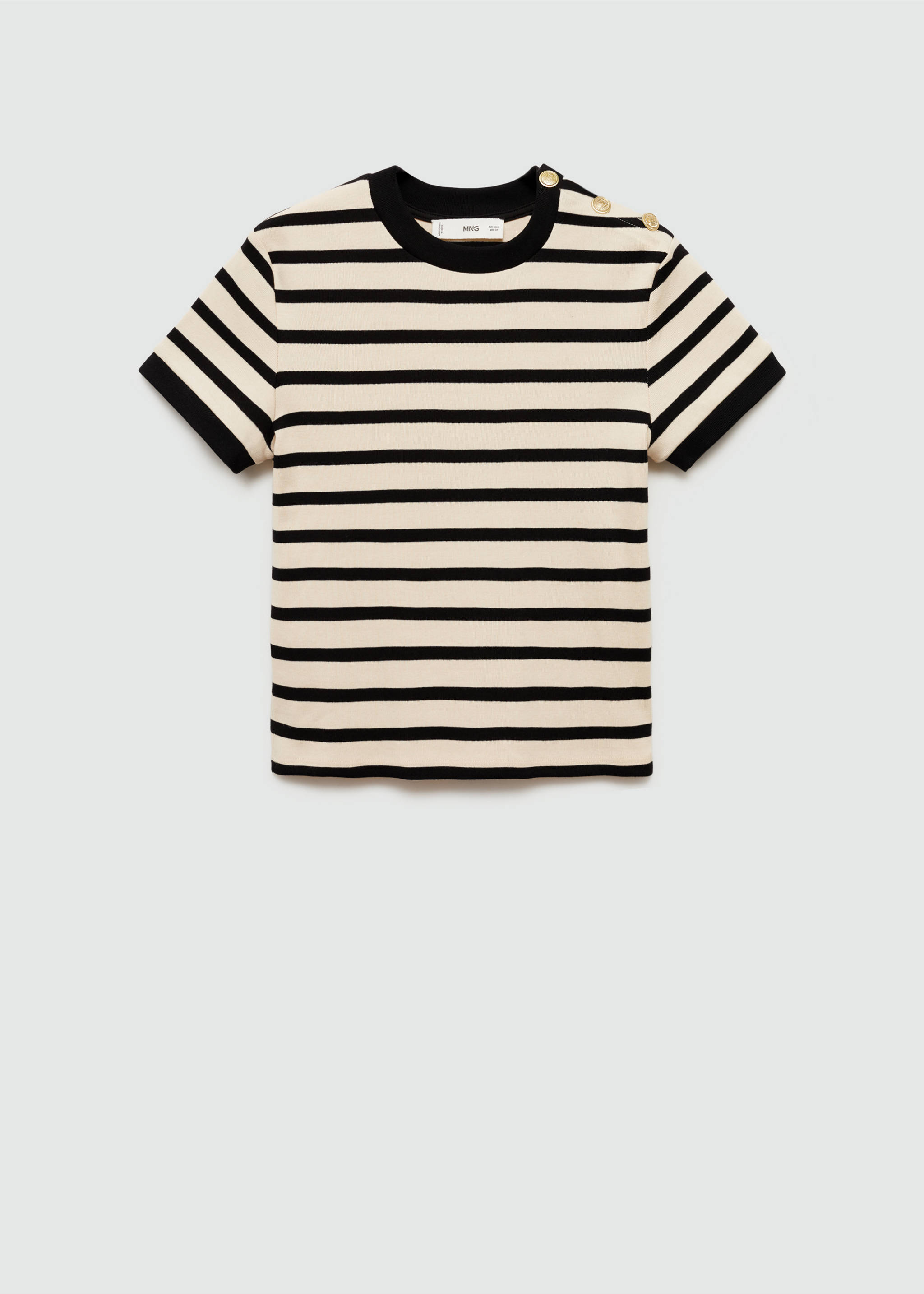 T-shirt with contrasting buttons - Изделие без модели, Экрю. Ref: 77074033-00.