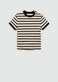 T-shirt with contrasting buttons — Ecru 5