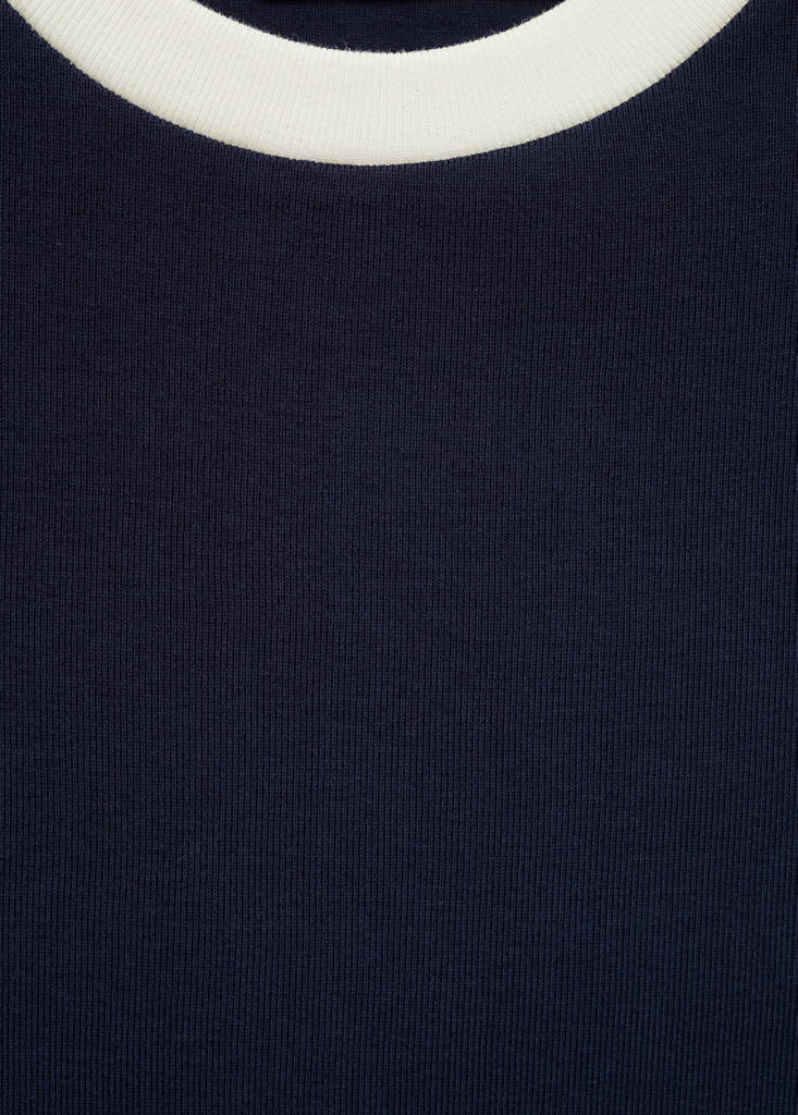 T-shirt with contrasting buttons — Dark Navy