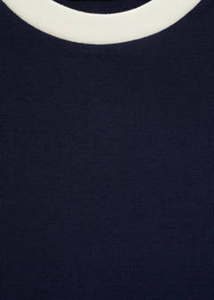 T-shirt with contrasting buttons — Dark Navy 8