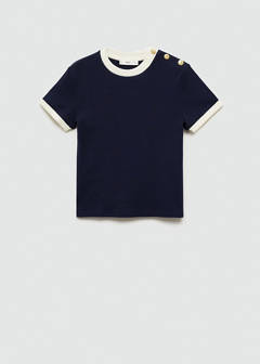 T-shirt with contrasting buttons — Dark Navy 14
