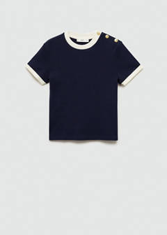 T-shirt with contrasting buttons — Dark Navy 6