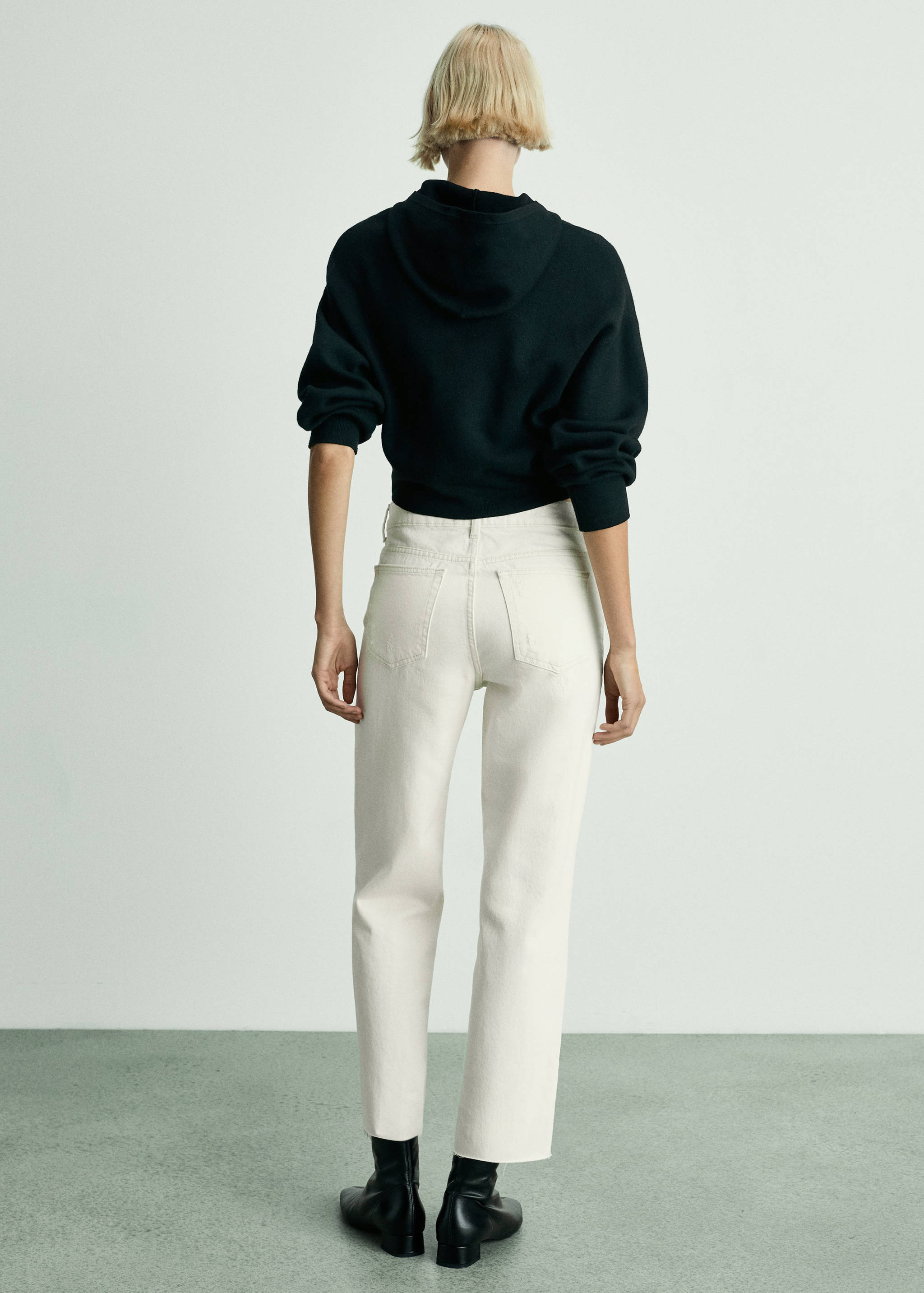 Jeans Blanca rectos crop - Reverso del artículo