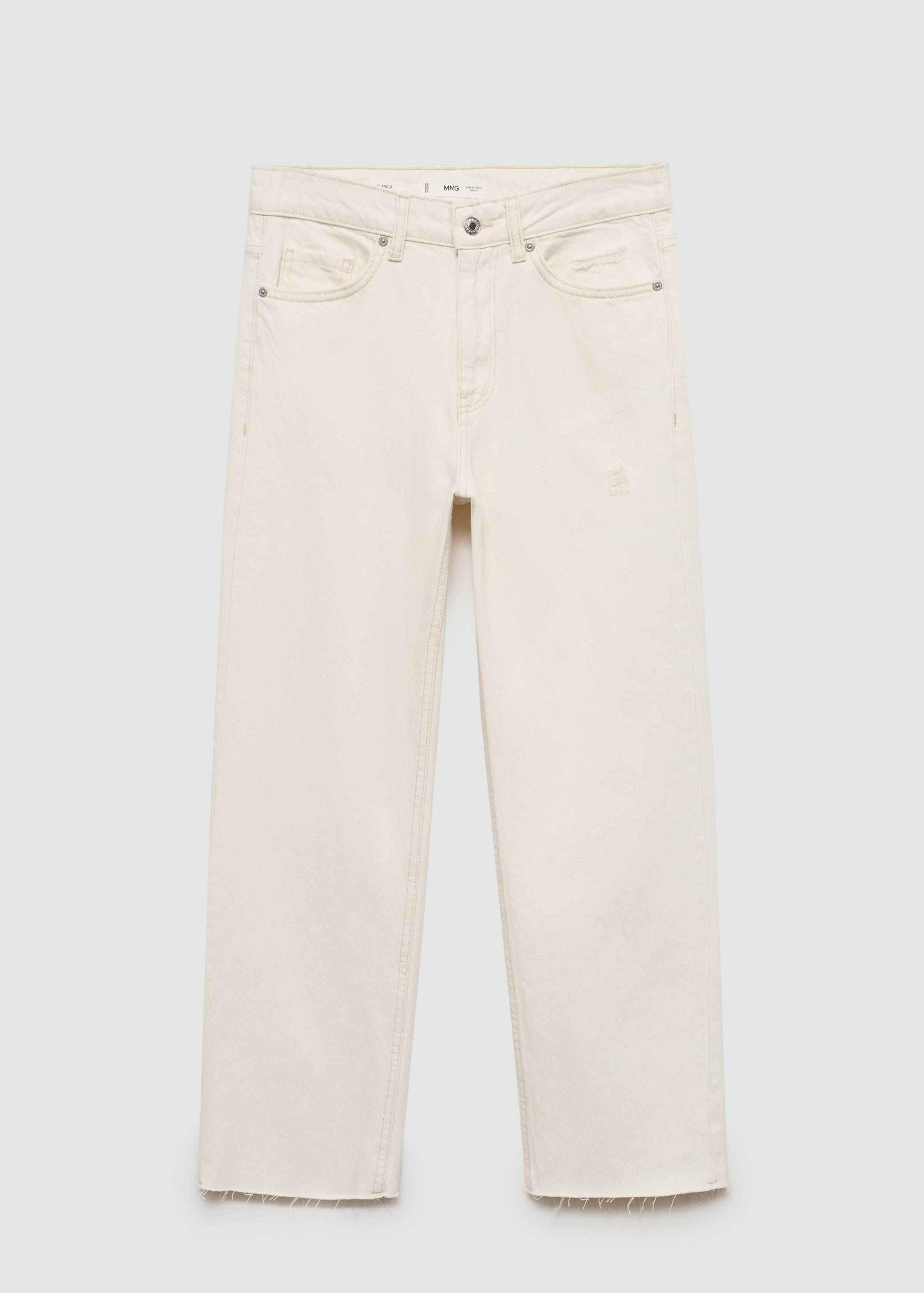 Jeans Blanca rectos crop - Artículo sin modelo