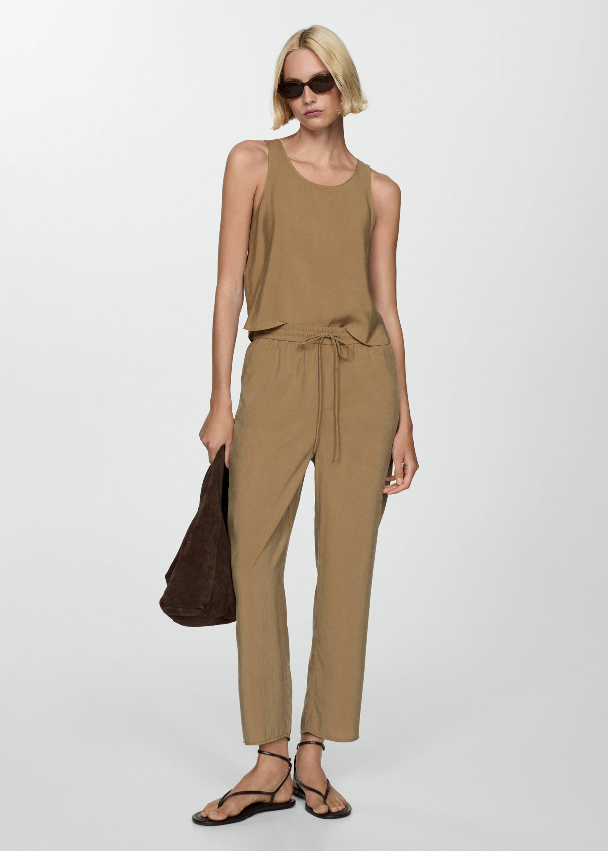 Pantalón recto modal - Plano general