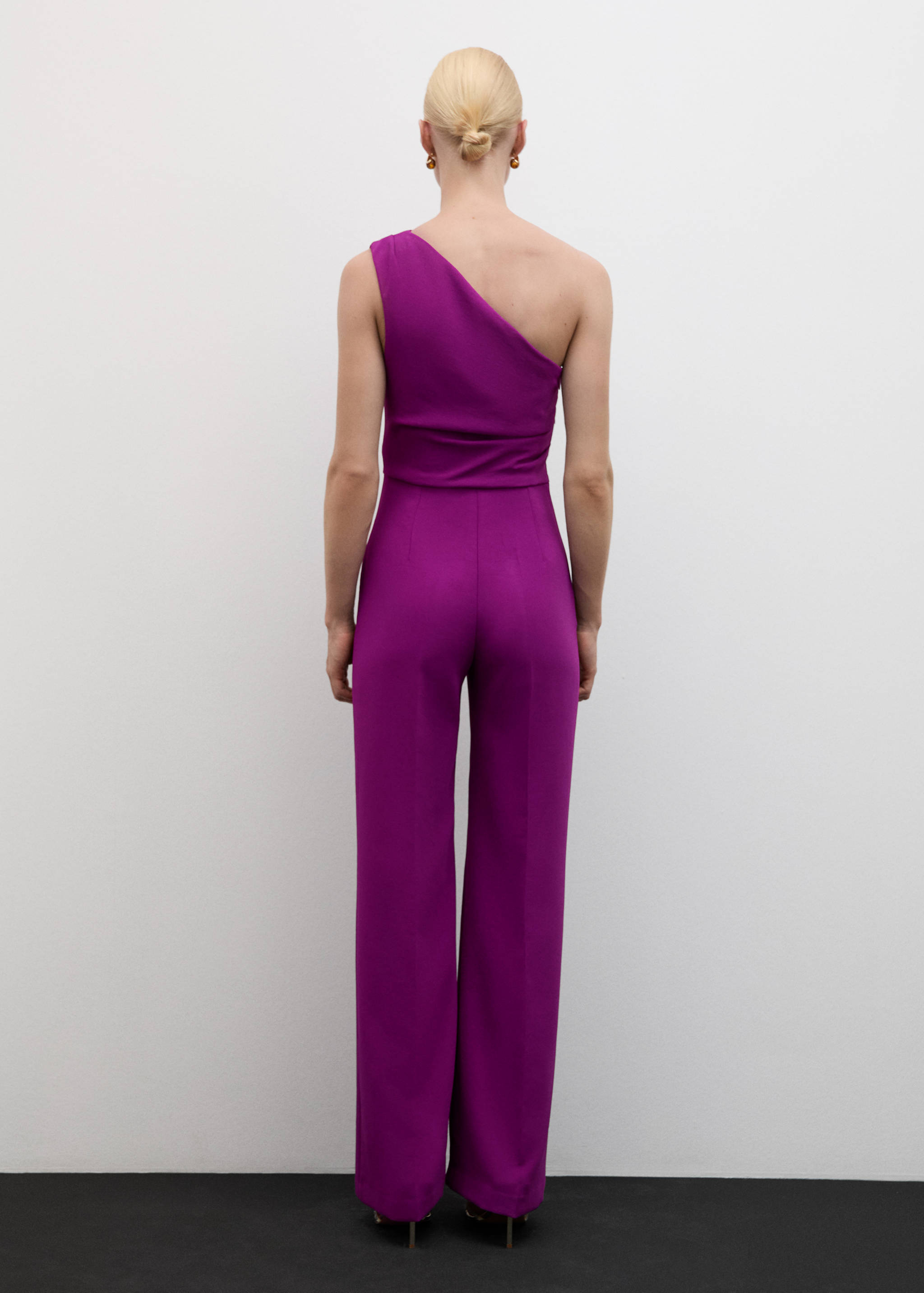 Asymmetrical jumpsuit with draped detail - Reverse of the article