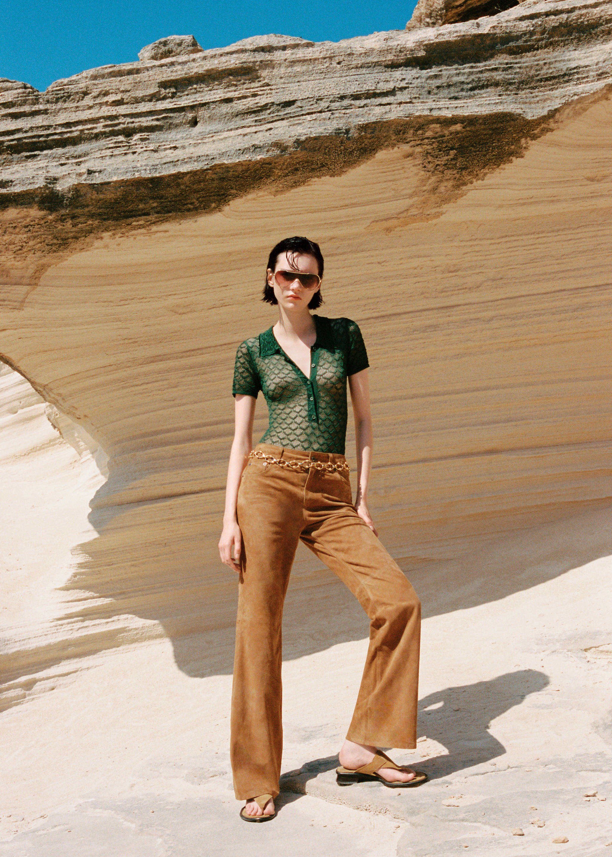 Прямые кожаные брюки - Деталь изделия 7