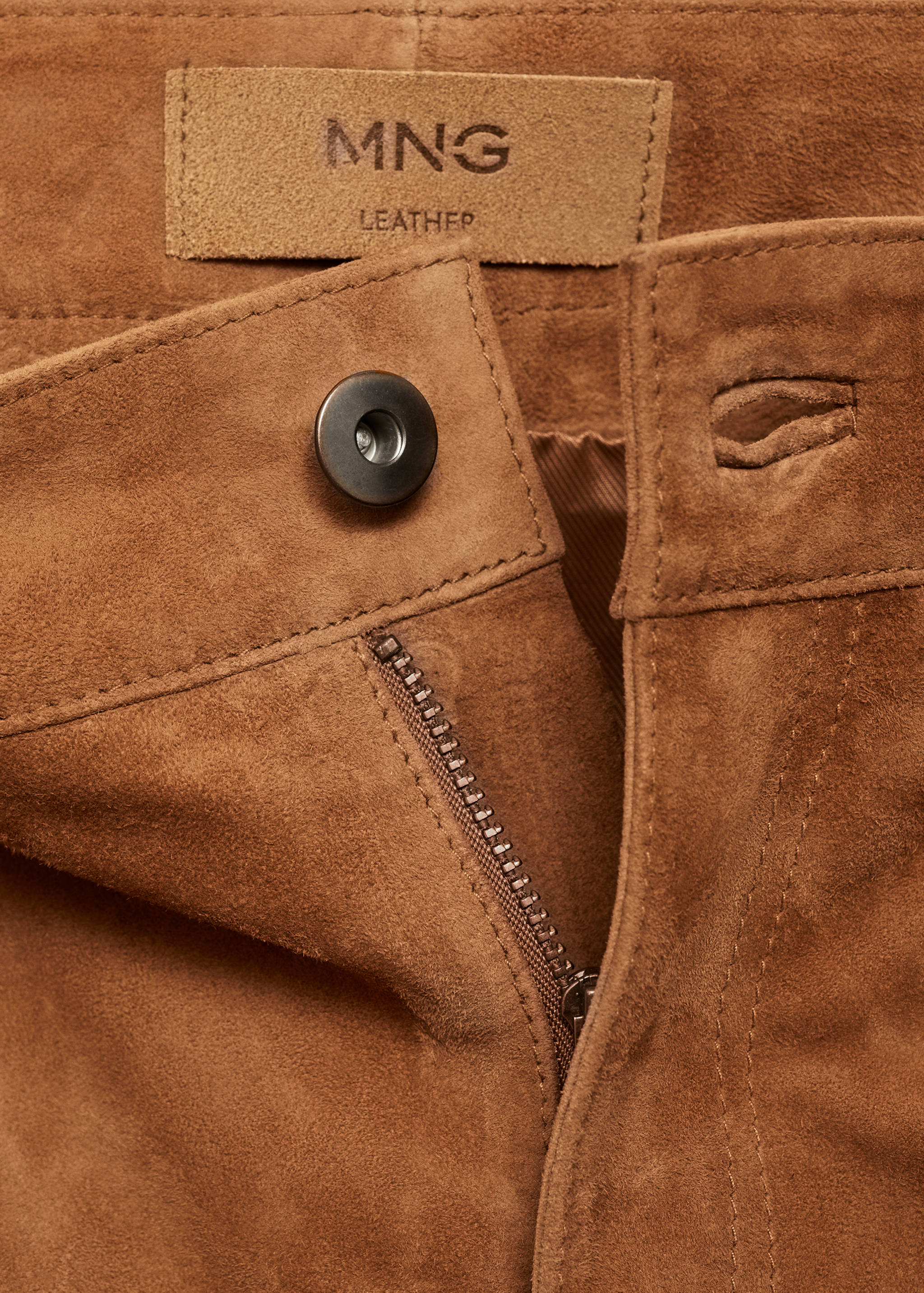 Straight-fit leather trousers - Details of the article 8