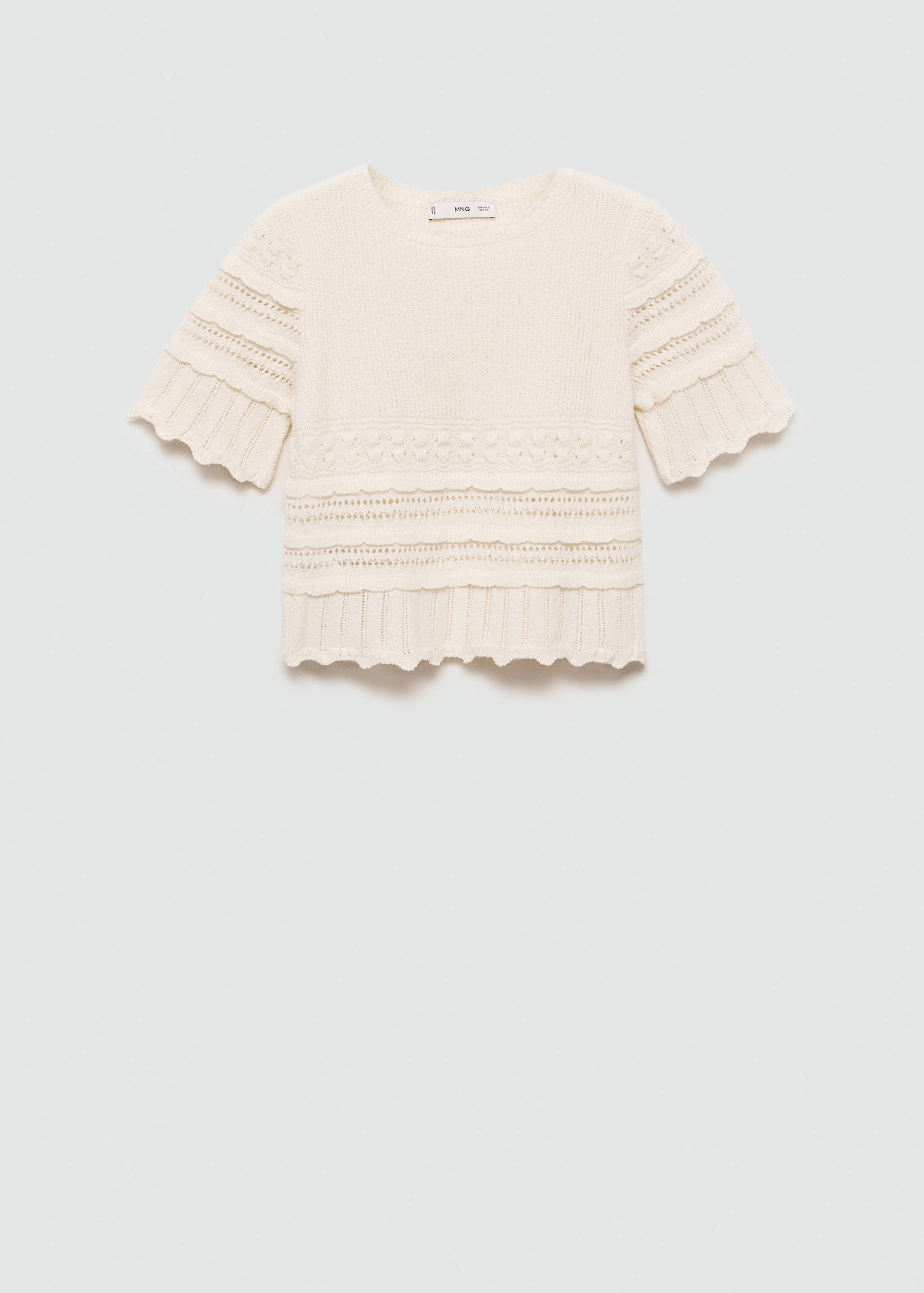 Pull-over manches courtes détails ajourés - Article sans modèle