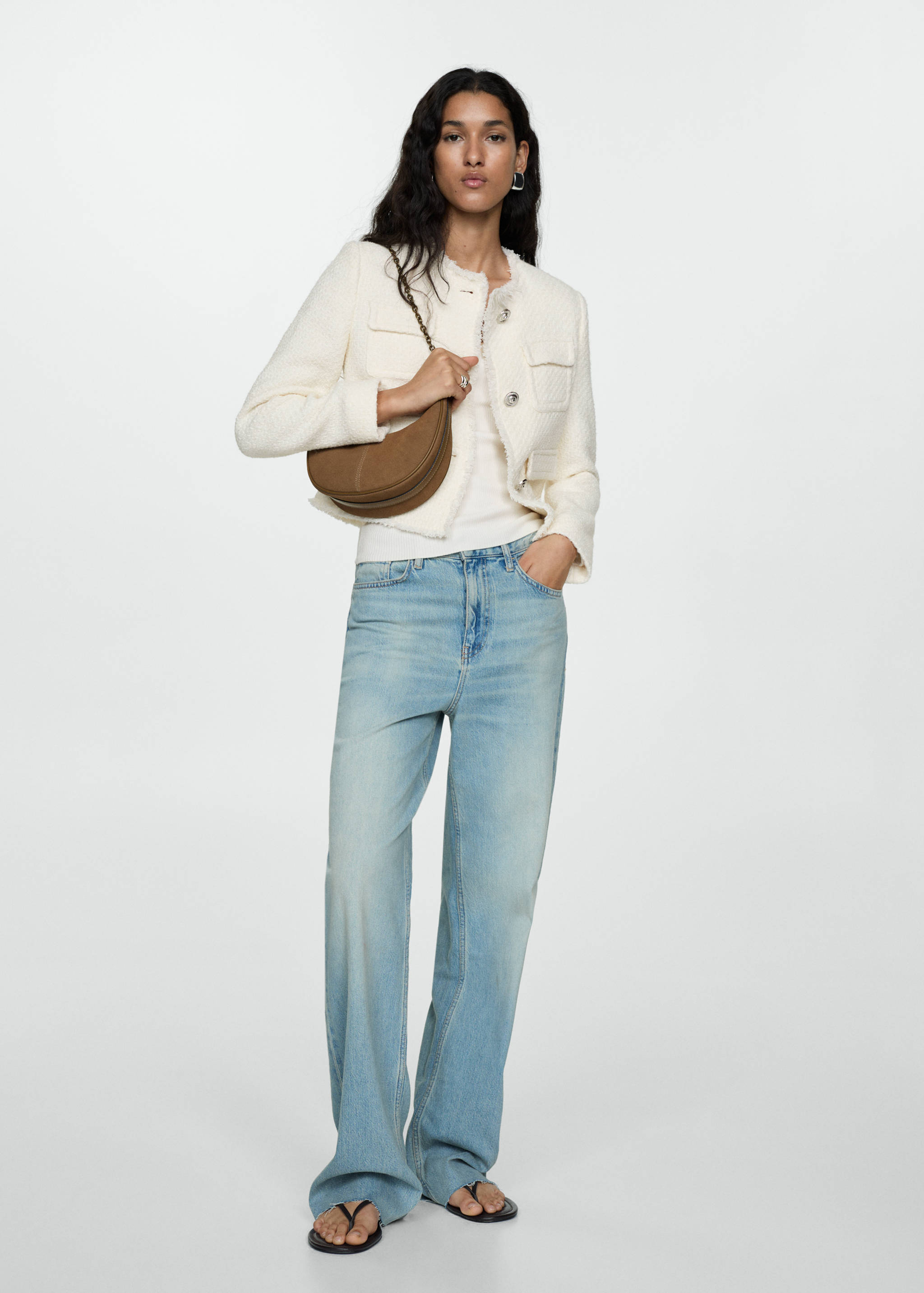 Pocket tweed jacket - General plane