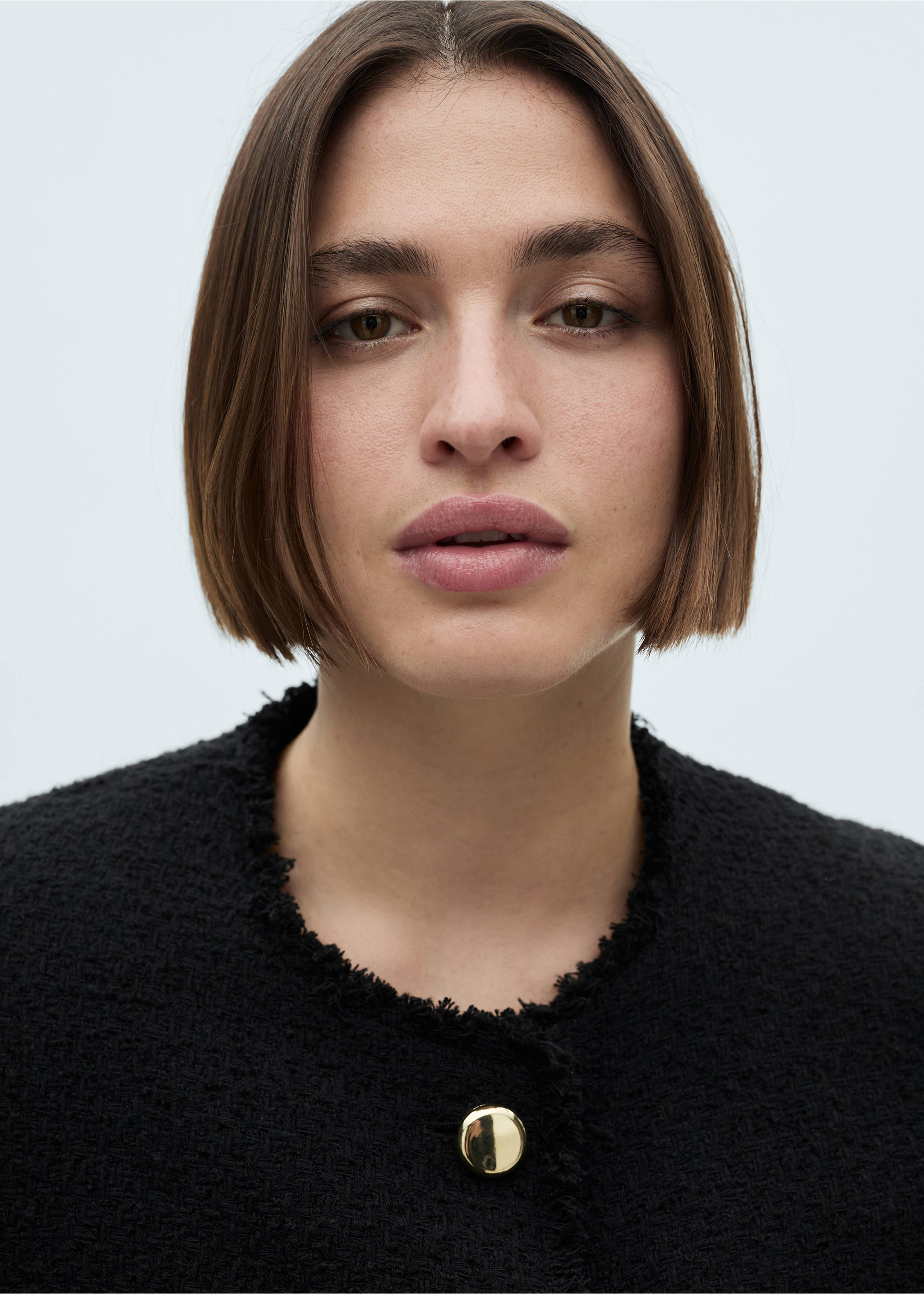 Pocket tweed jacket - Details of the article 4, Black. Ref: 77074067-00.
