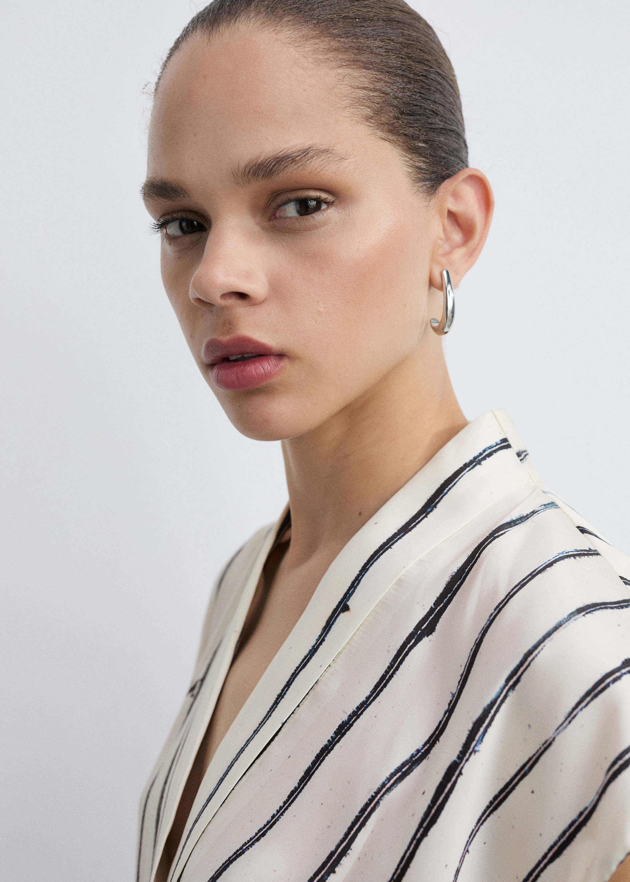 Striped satin jumpsuit - Details of the article 1