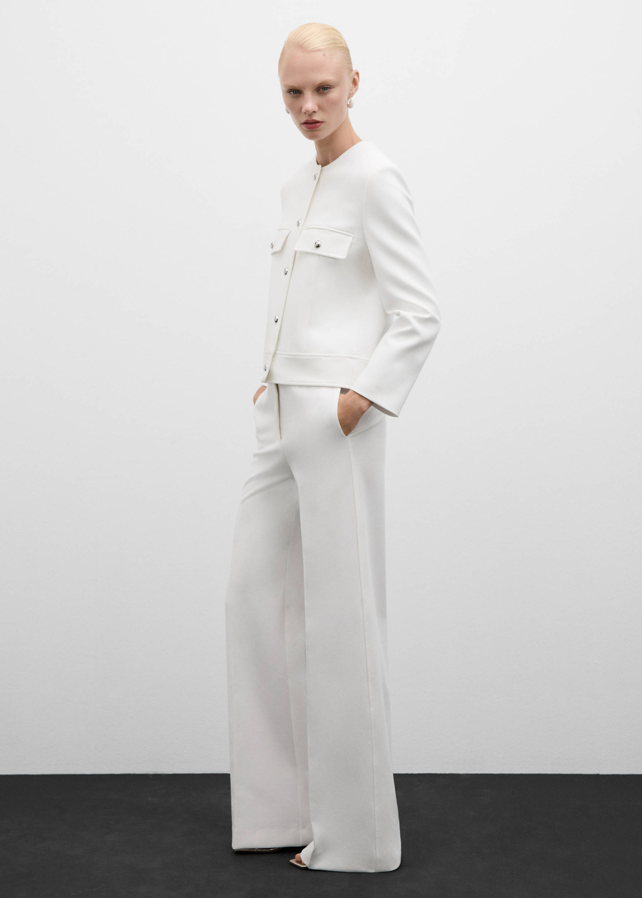 Pantalons rectes fluids - Pla general