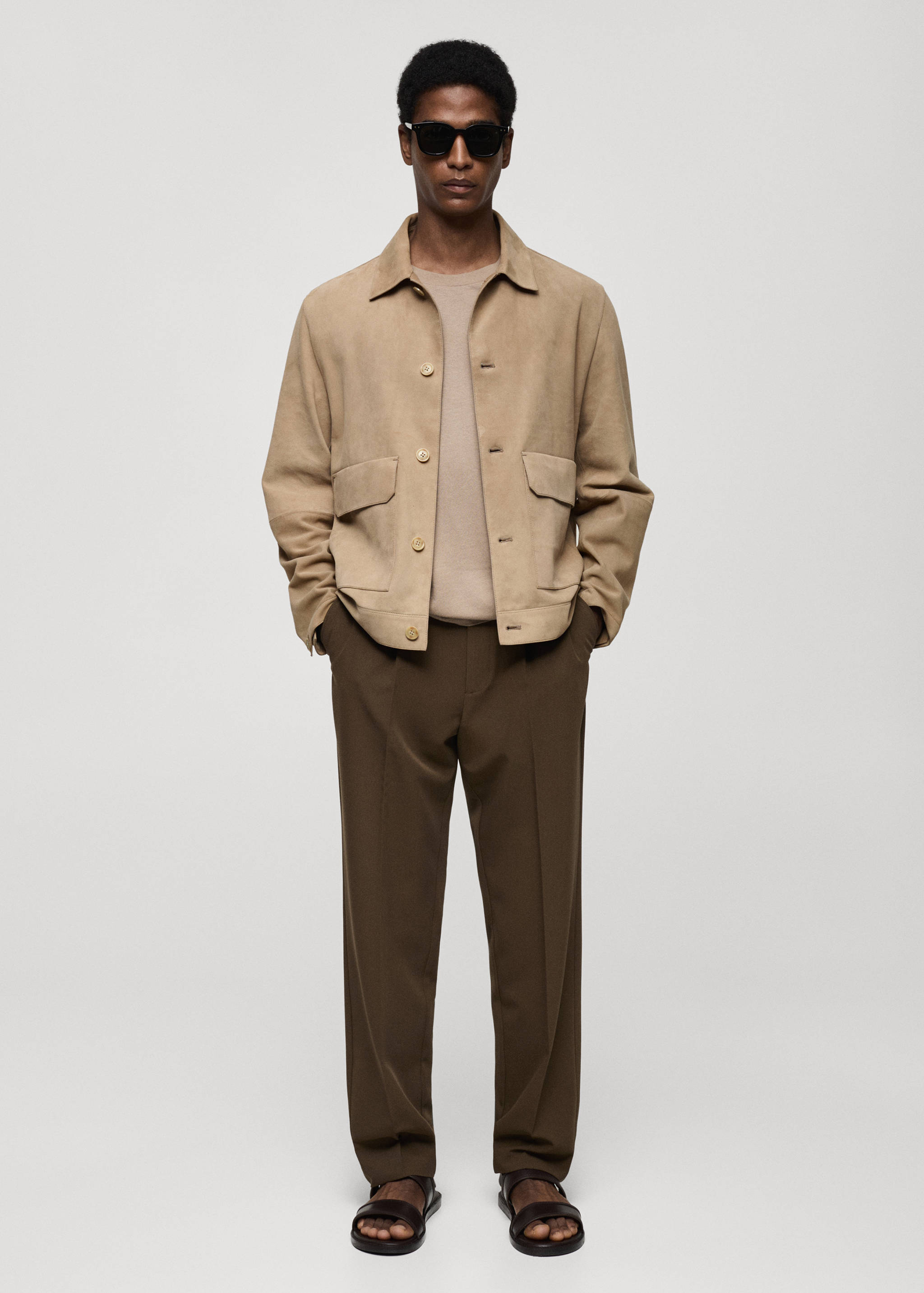 100% leather jacket with pockets - General plane