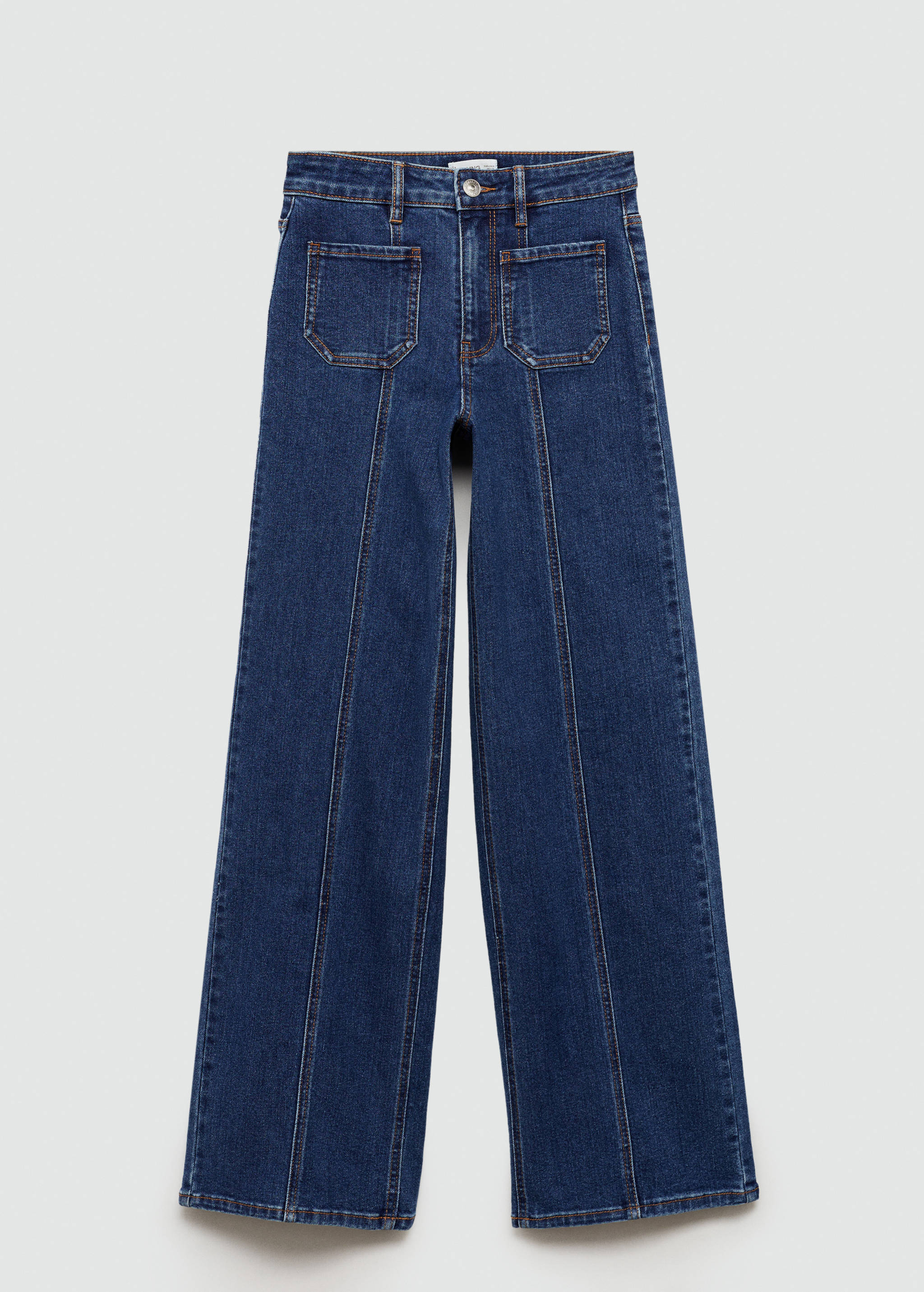 Wideleg jeans with decorative seams - Article without model