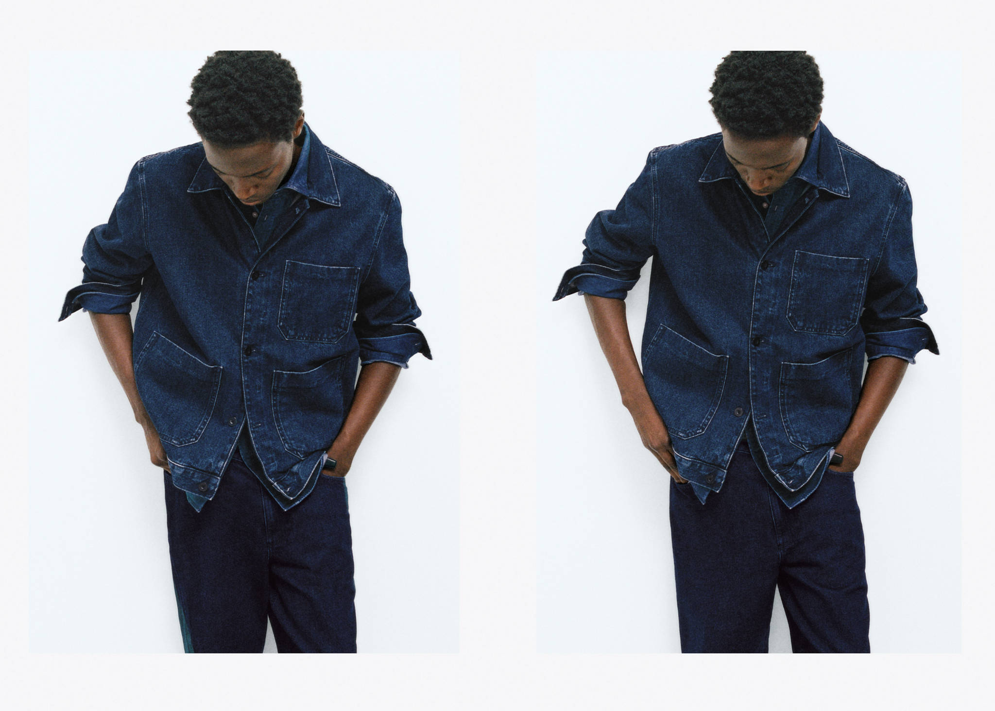 Pocketed denim jacket - Panoramic plane