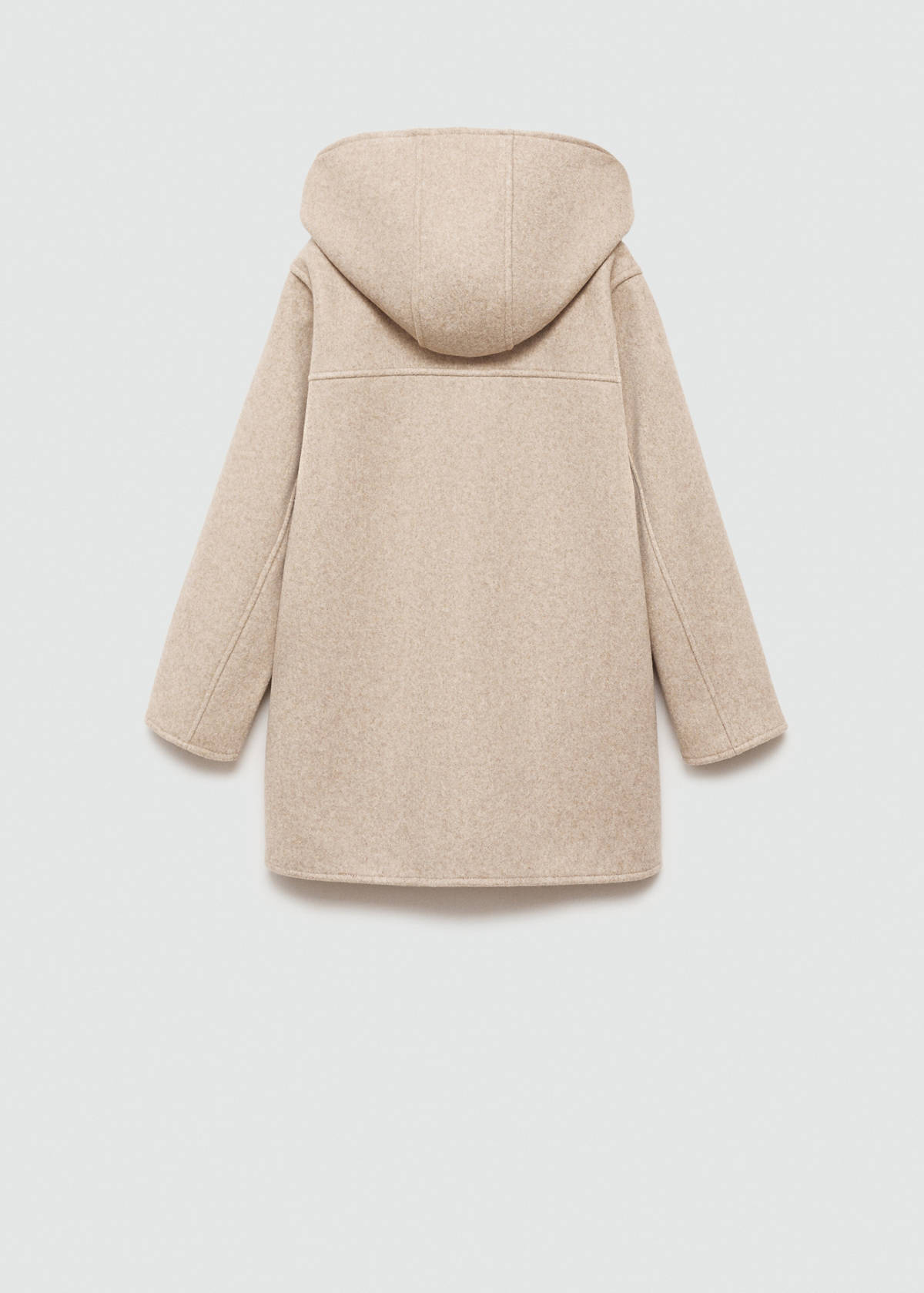 Hooded button coat — Beige