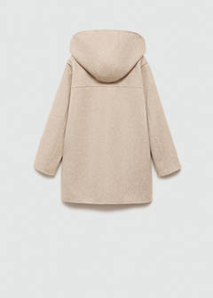 Hooded button coat — Beige 6