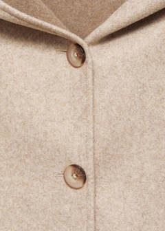 Hooded button coat — Beige 5