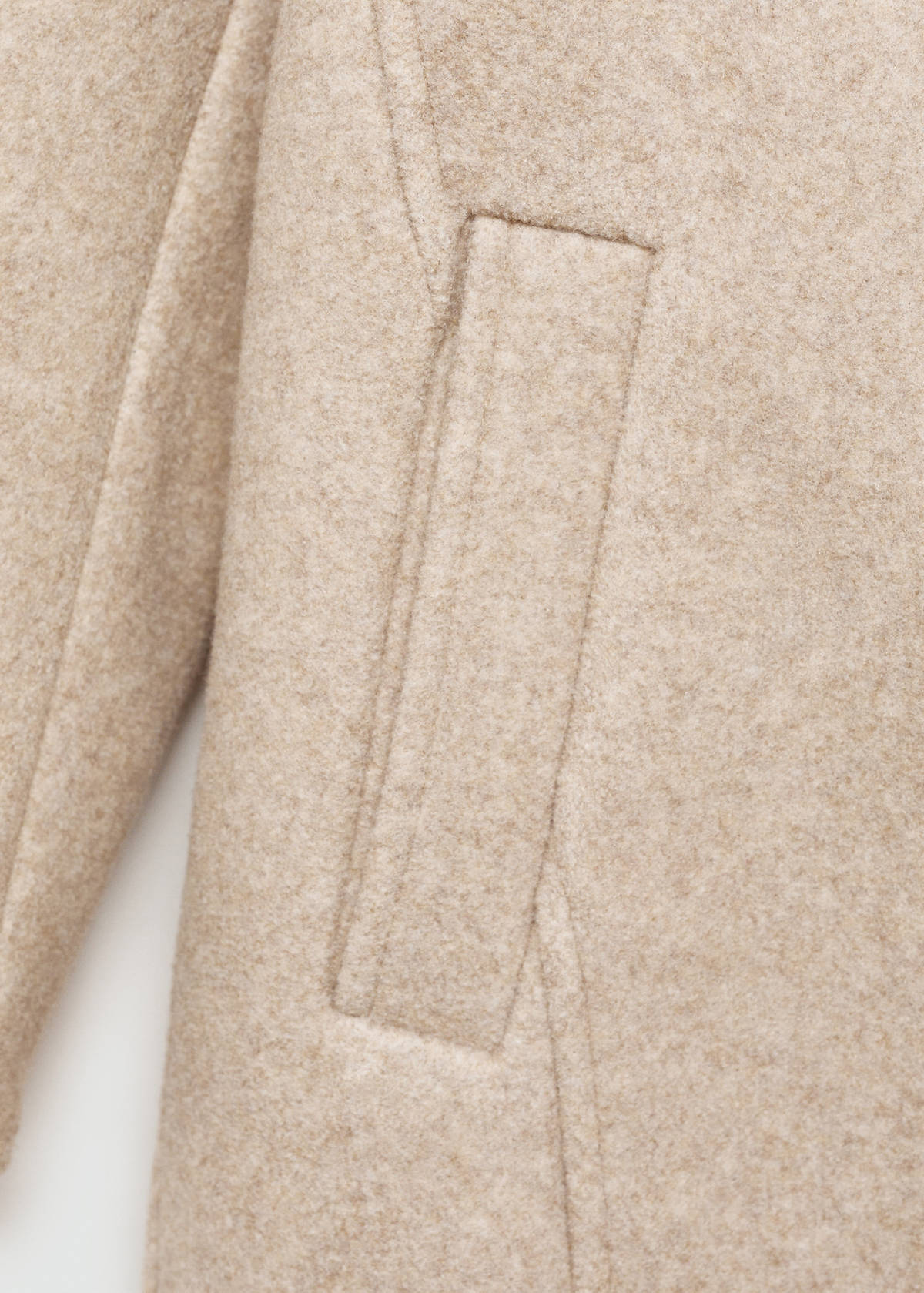 Hooded button coat — Beige