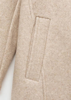 Hooded button coat — Beige 7