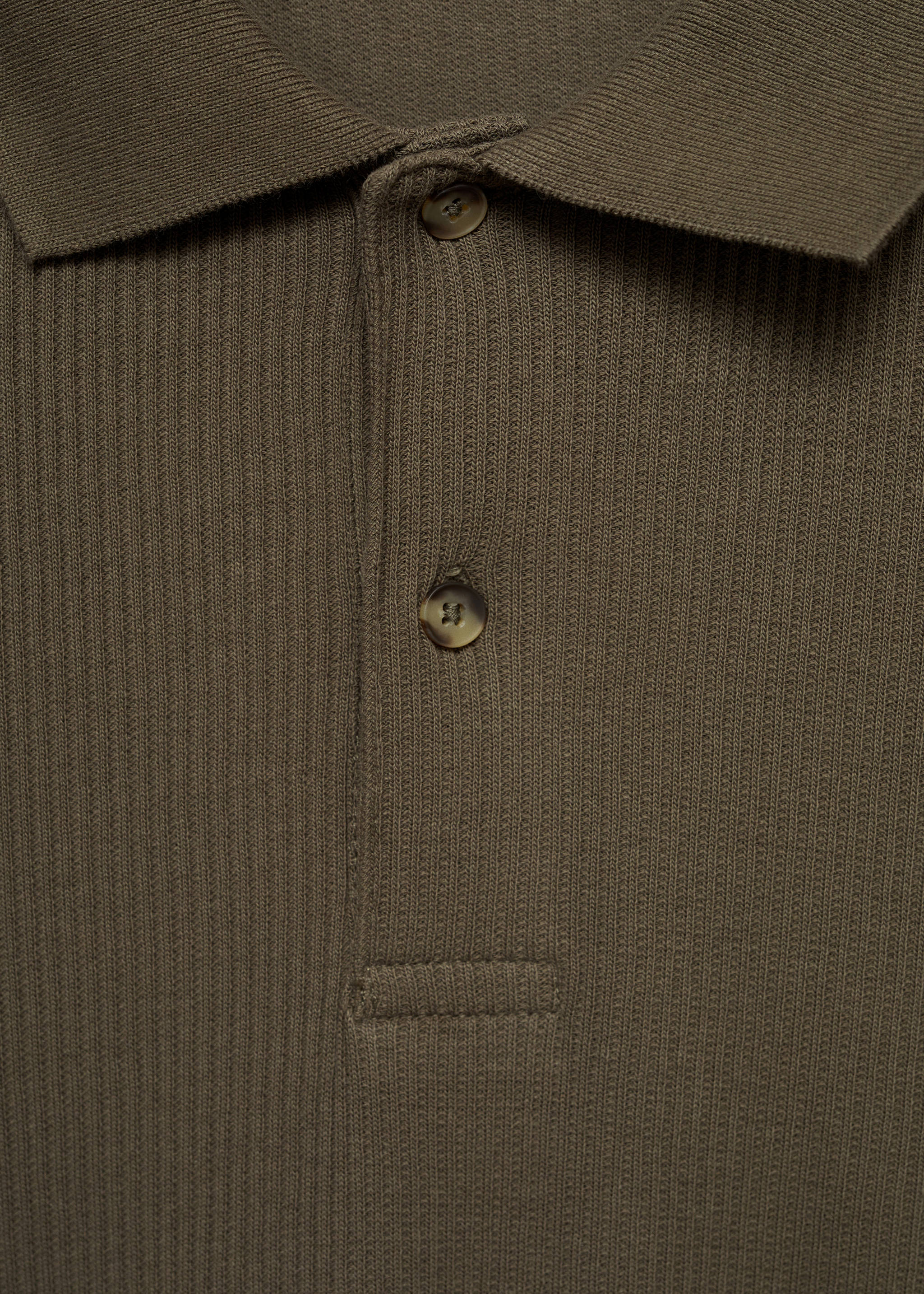 Ribbed cotton knitted polo shirt - Details of the article 8
