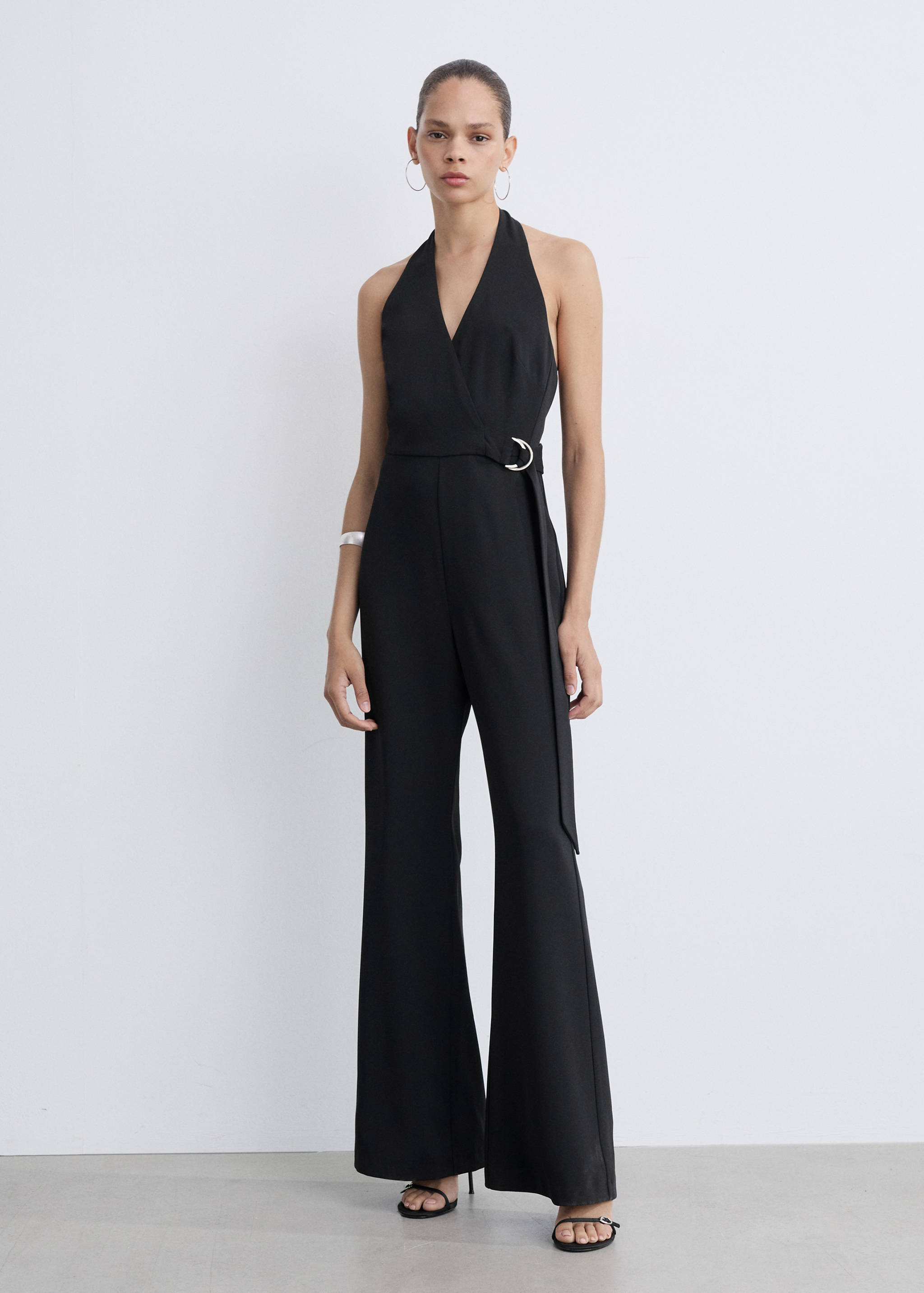 Halter-neck jumpsuit with belt - General plane