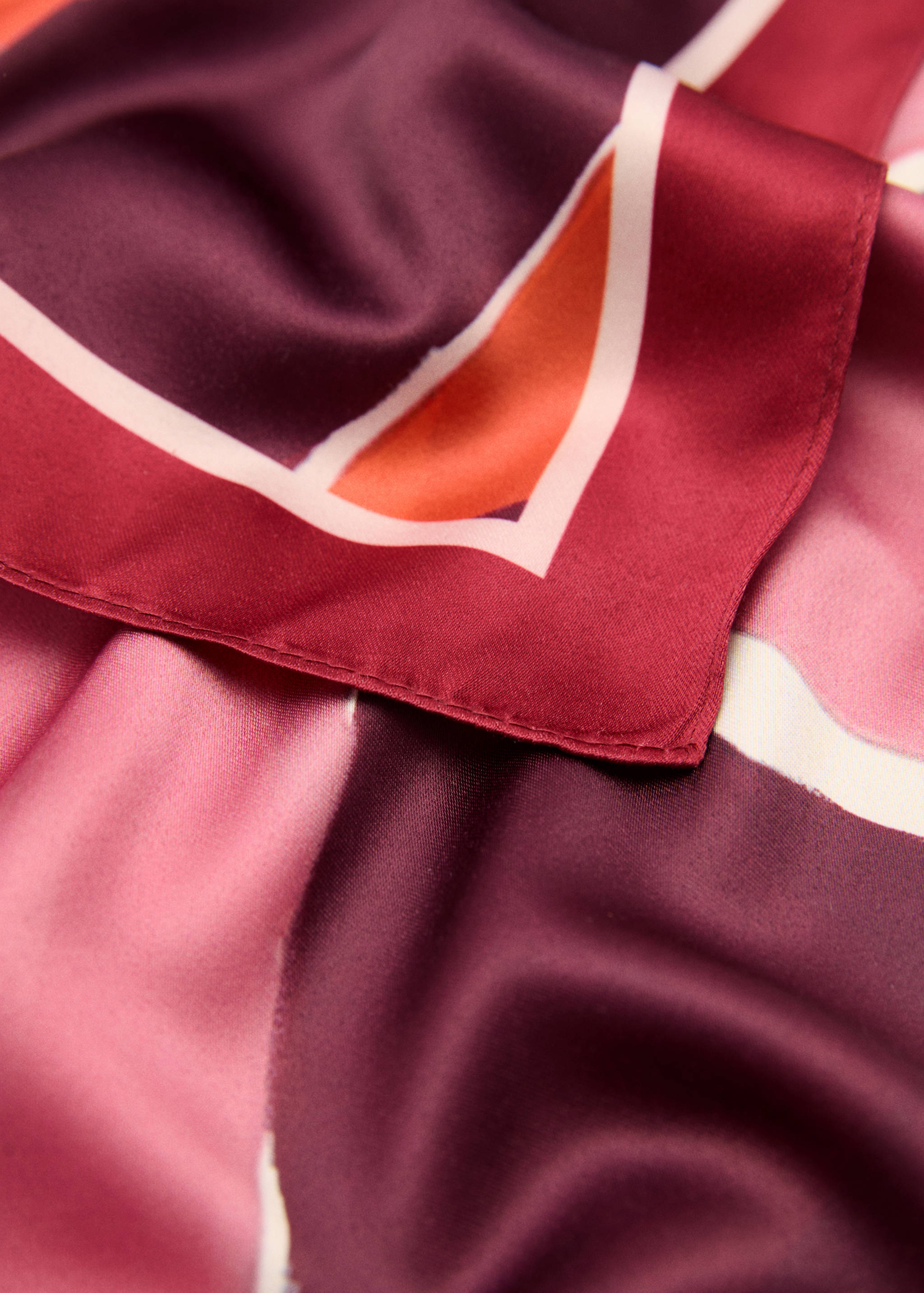 Printed satin scarf - Medium plane