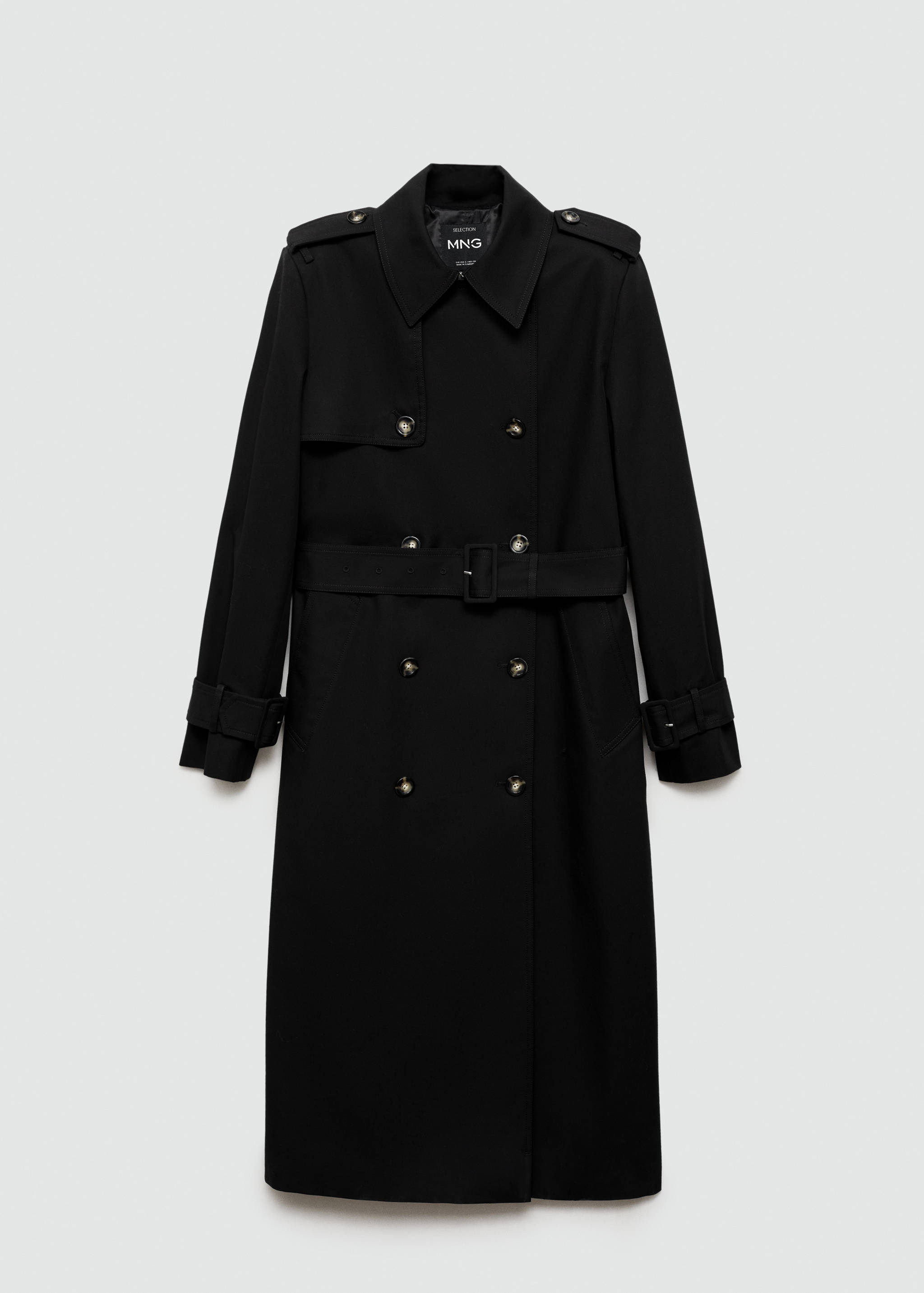 Double-breasted cotton trench coat - Article without model