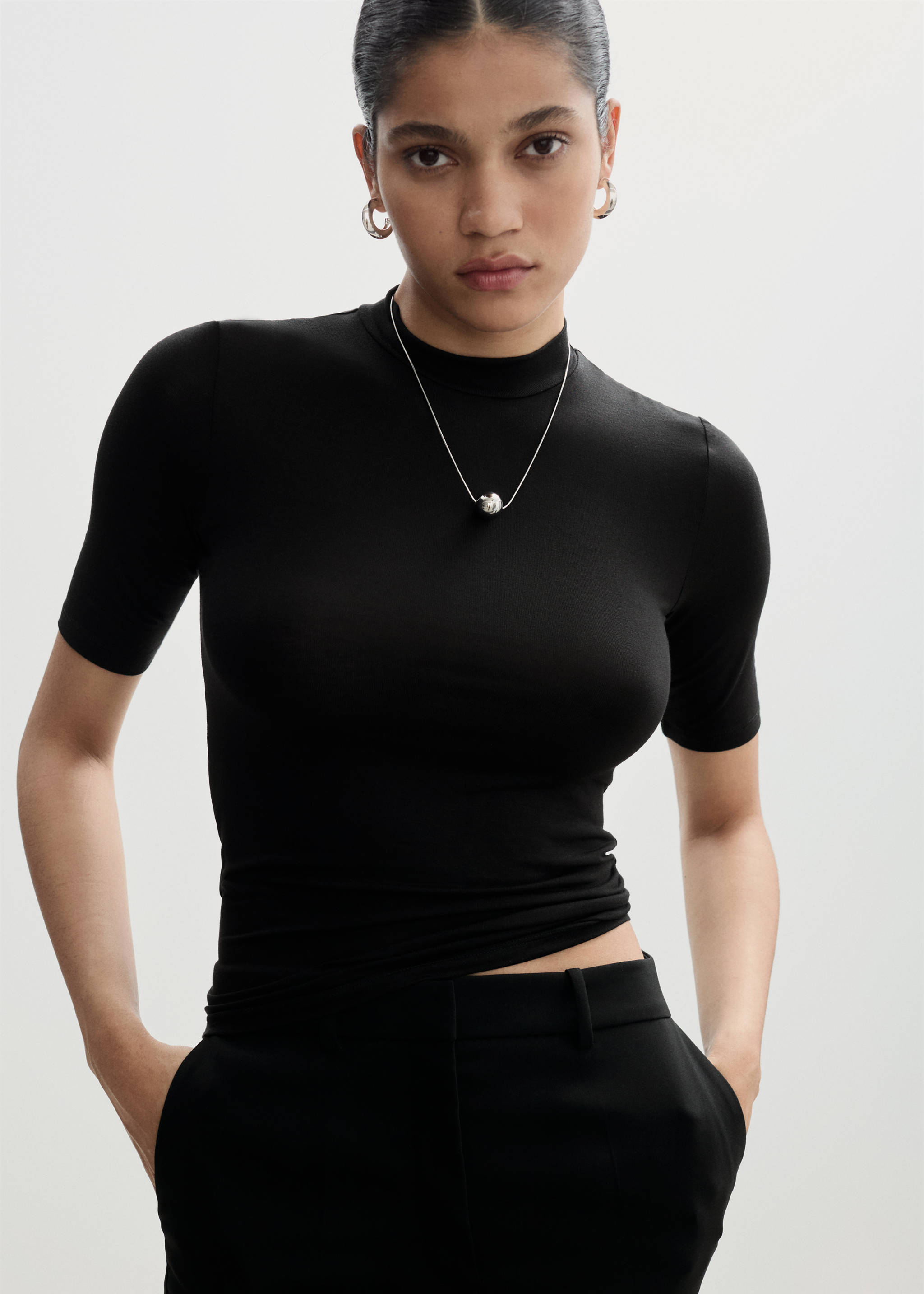 Short sleeve knitted t-shirt - Medium plane