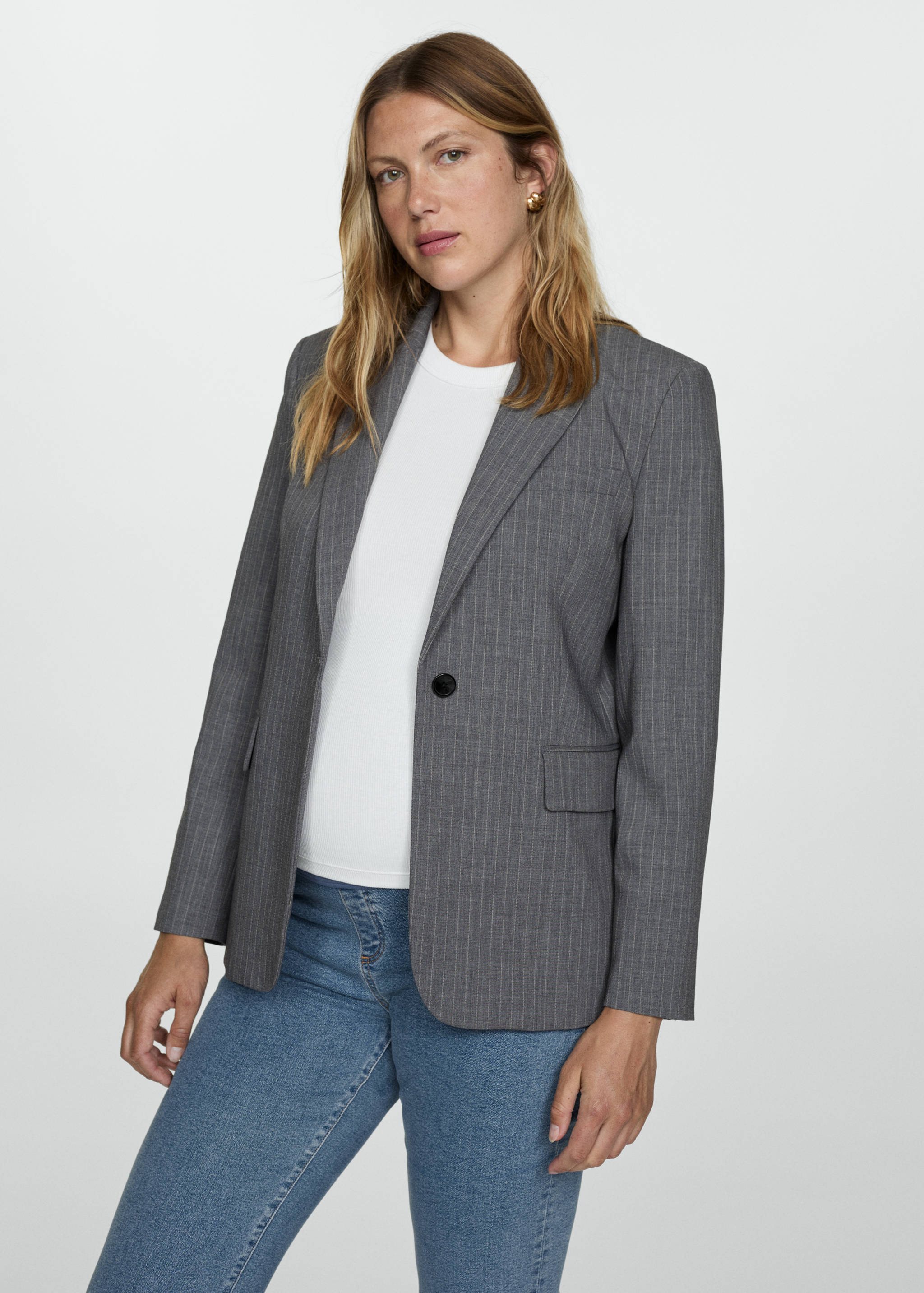 妈咪喇叭七分牛仔裤 - null