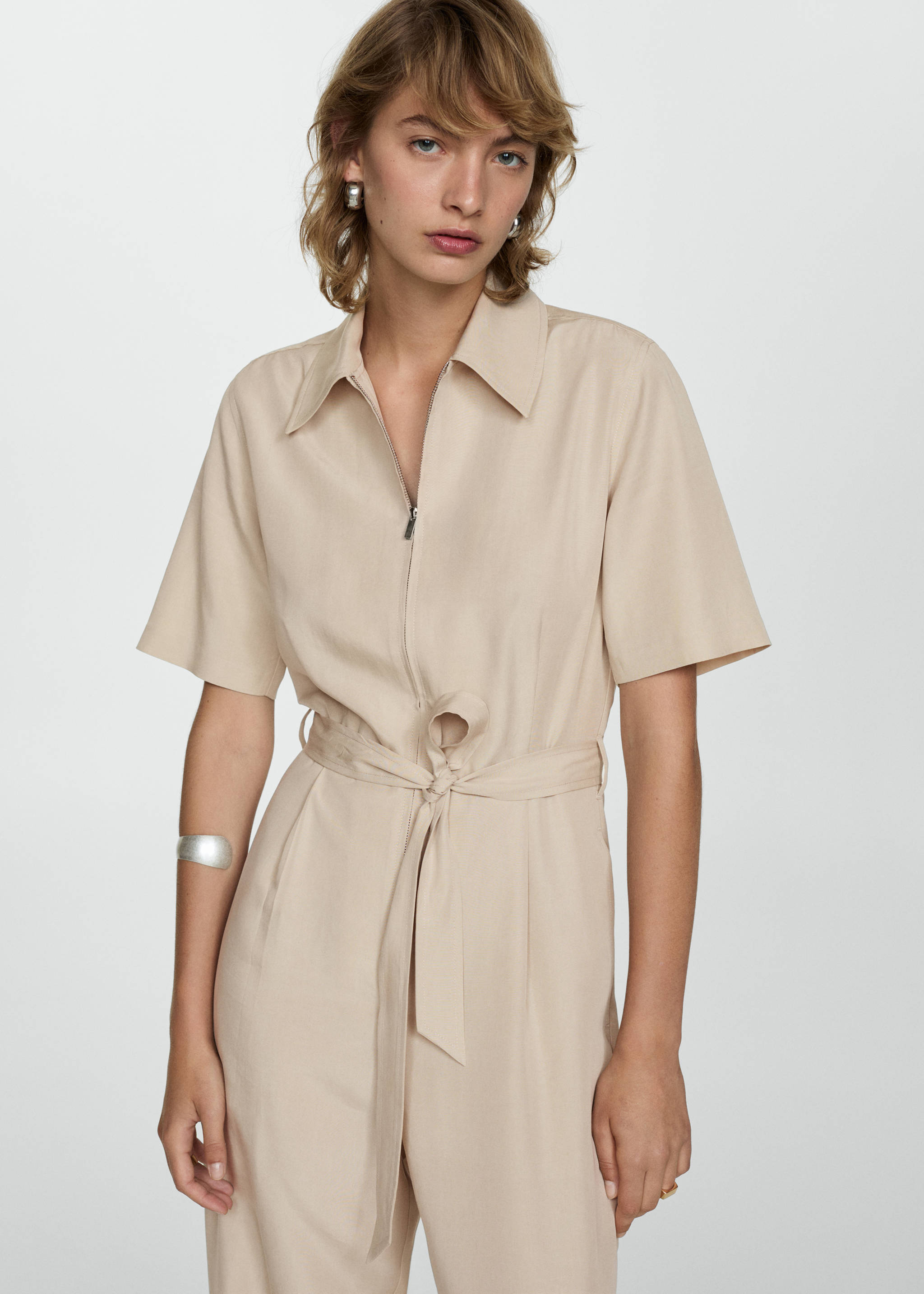 Lyocell shirt-collar jumpsuit - Medium plane
