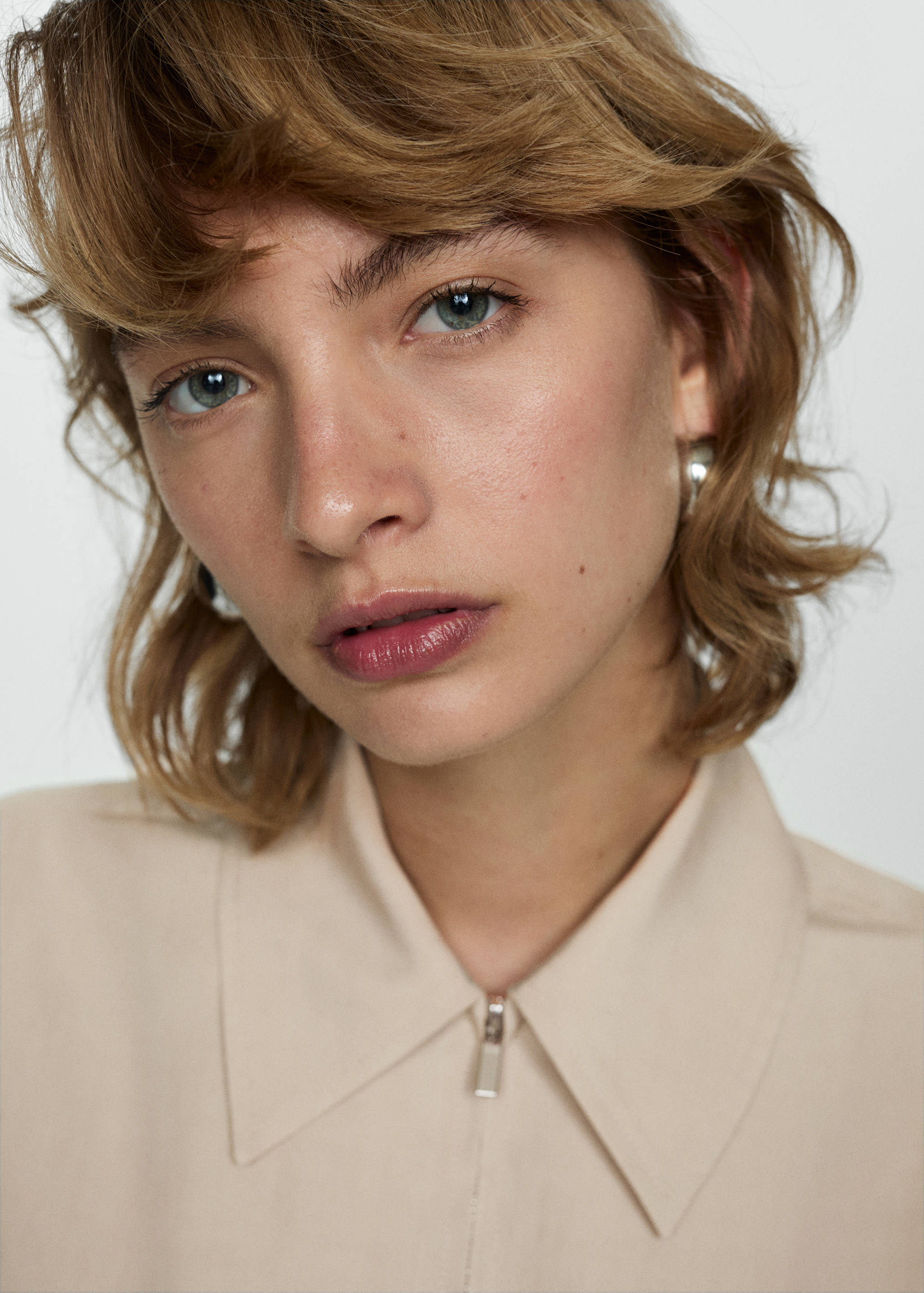 Lyocell shirt-collar jumpsuit - Details of the article 1