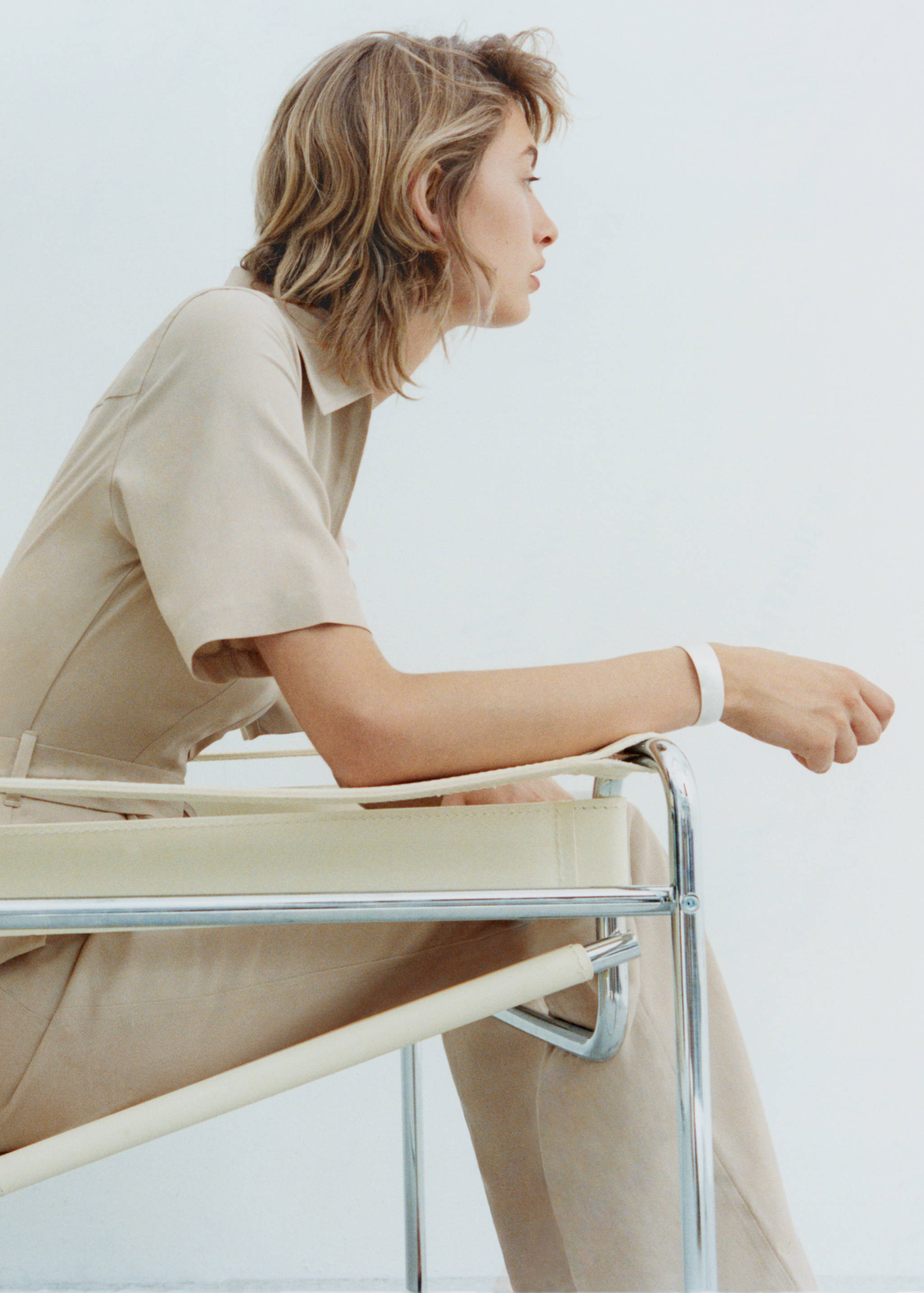 Lyocell shirt-collar jumpsuit - Details of the article 6