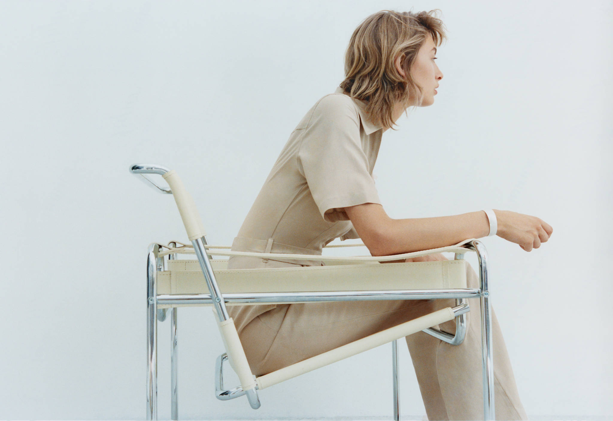 Lyocell shirt-collar jumpsuit - Panoramic plane
