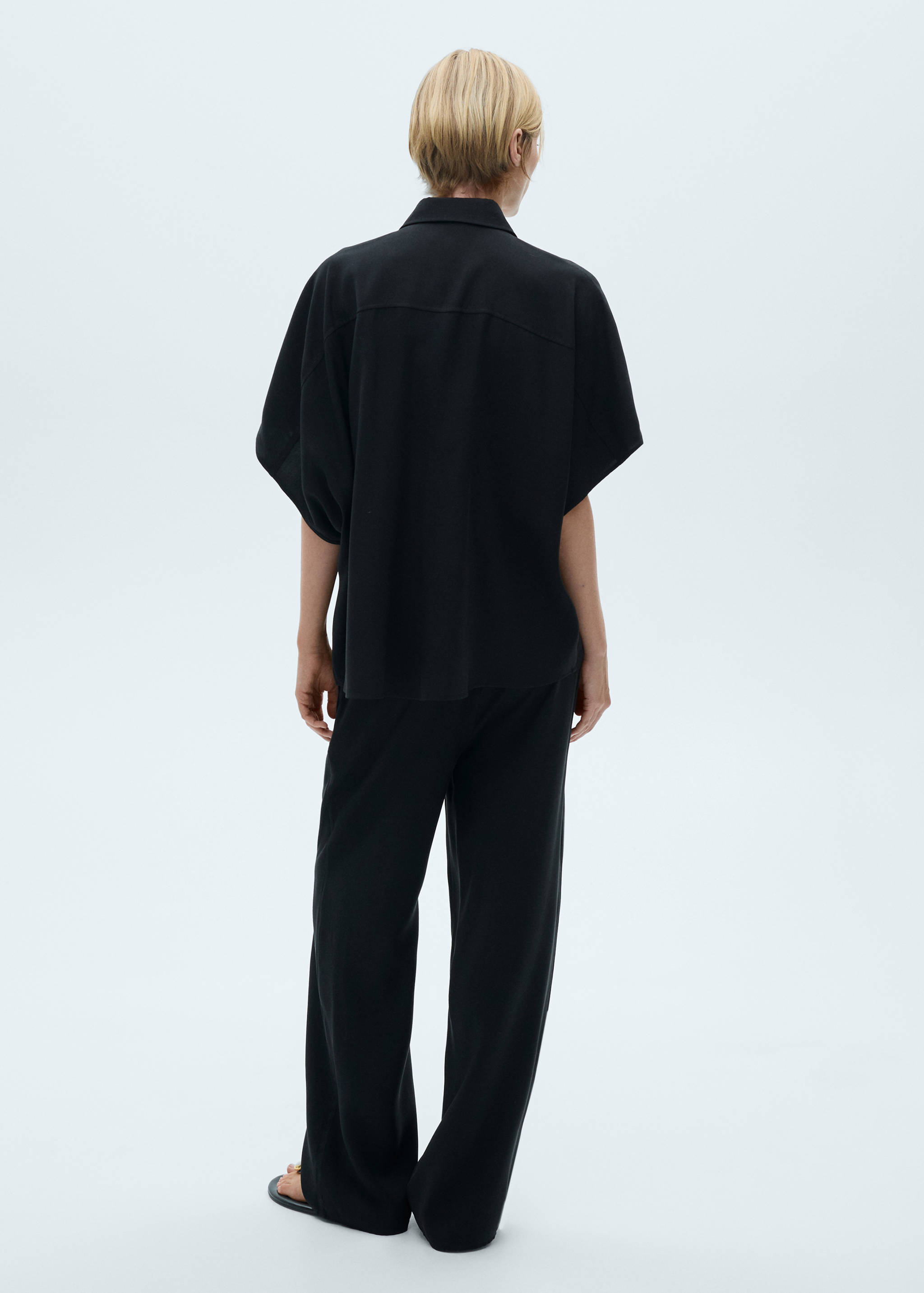 Прямые брюки из струящейся ткани - Обратная сторона изделия