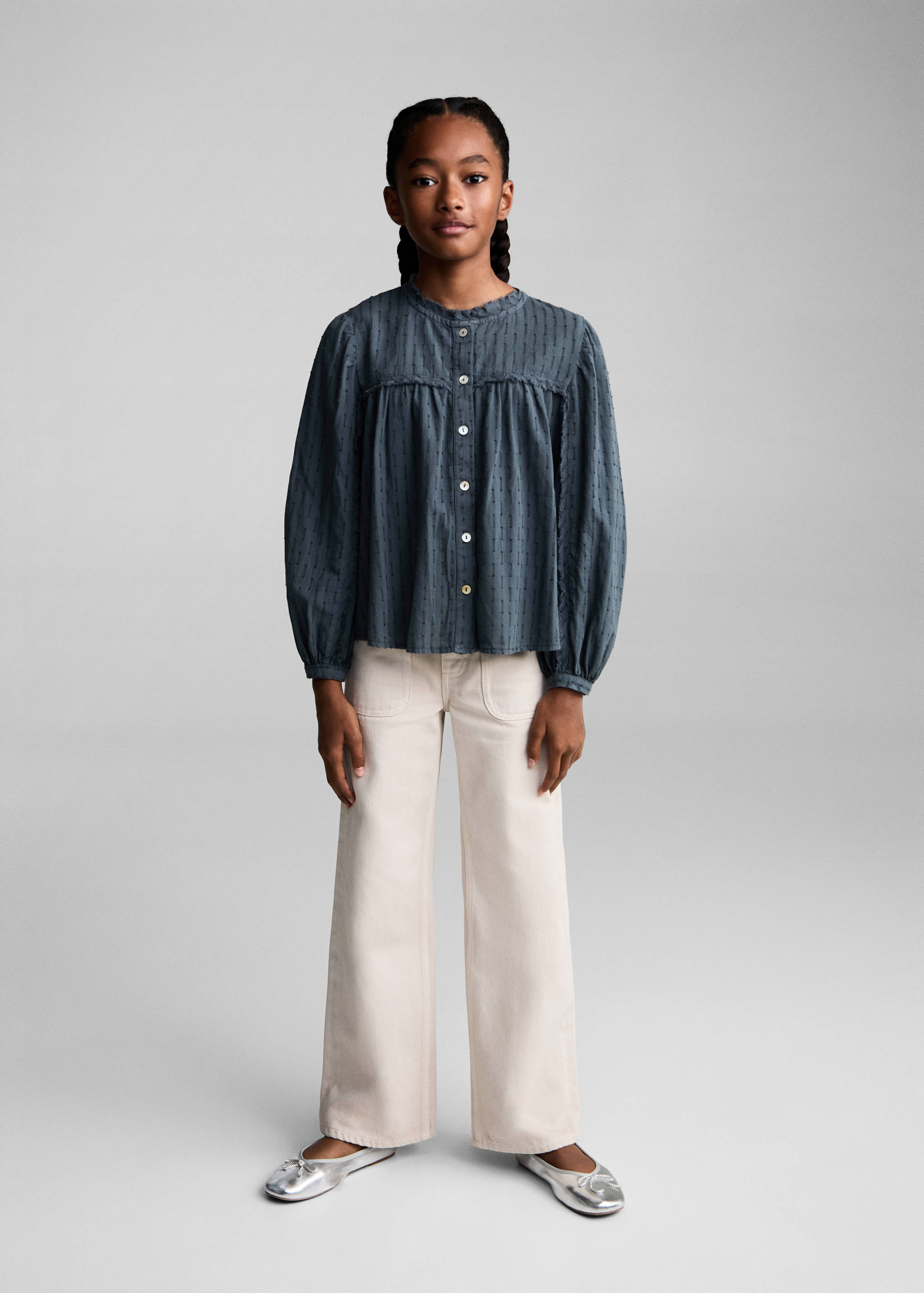 刺绣细节衬衫 - null