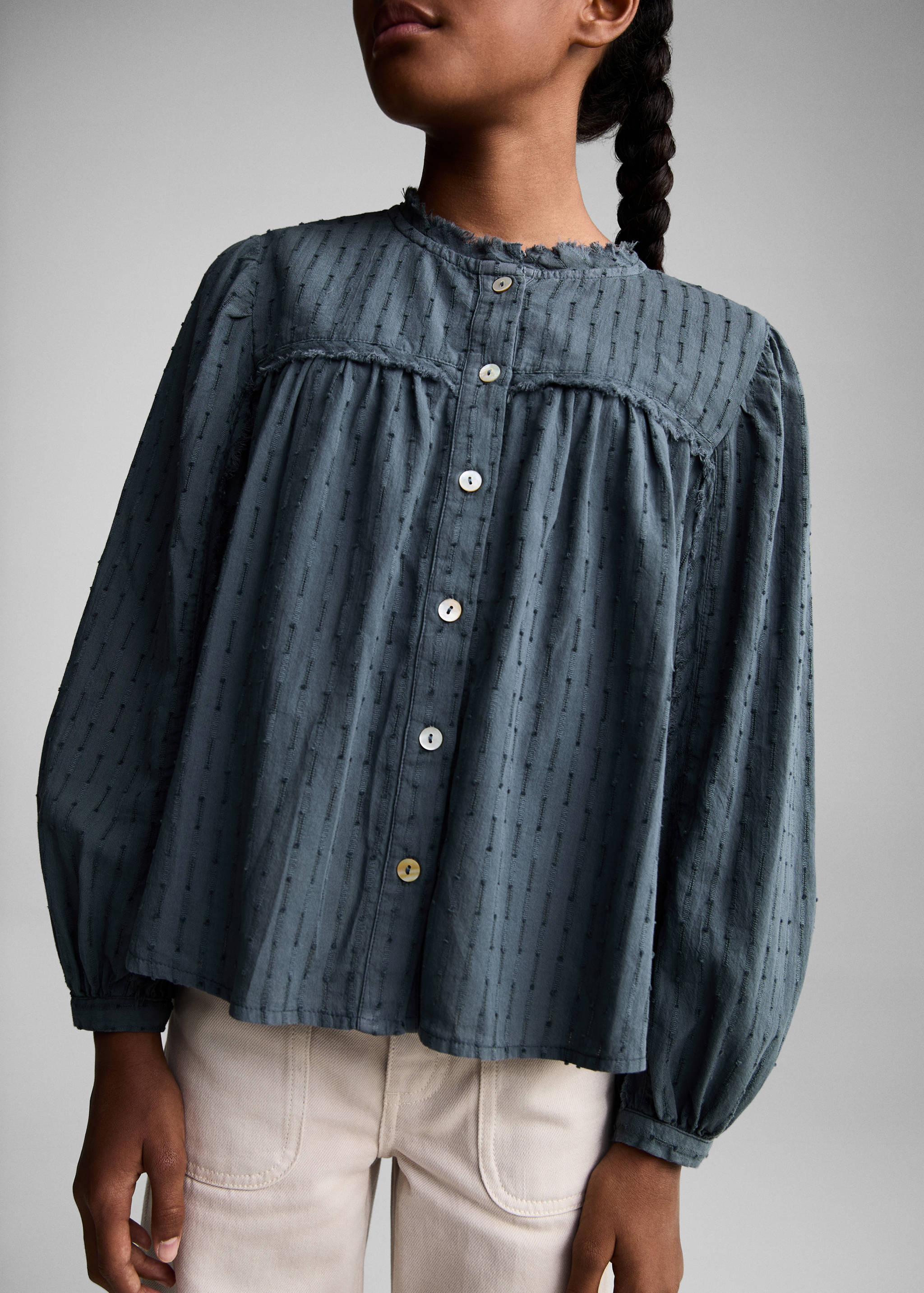 刺绣细节衬衫 - null