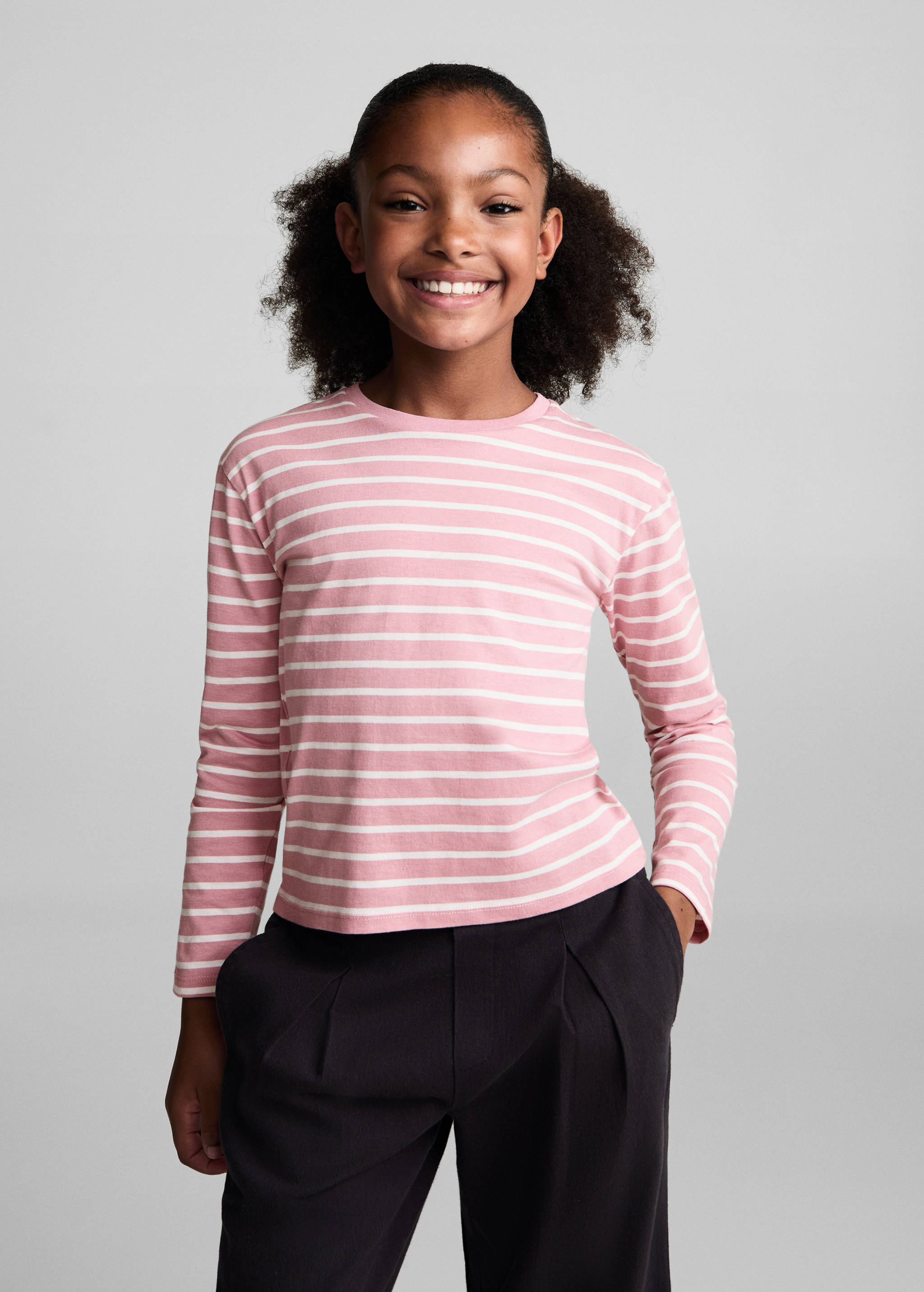 Striped cotton T-shirt - Medium plane