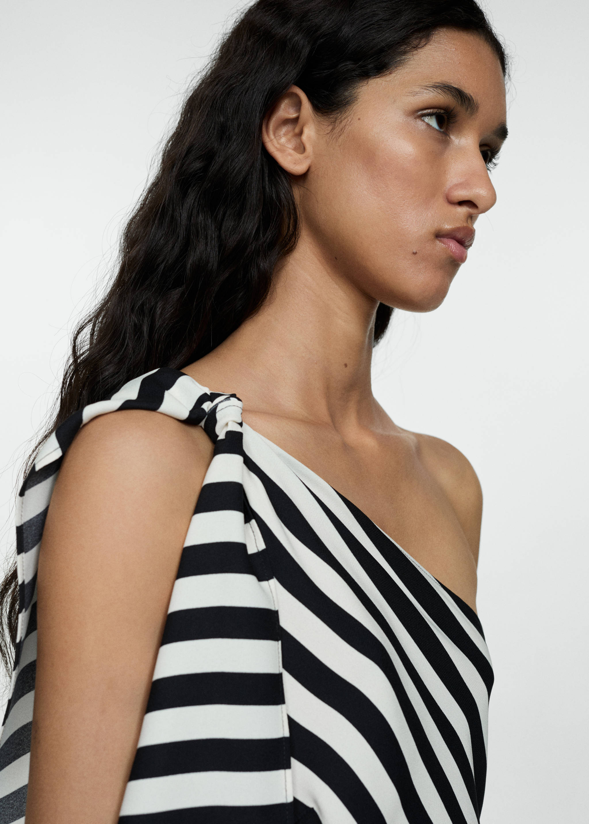 Striped asymmetrical dress - Details of the article 1