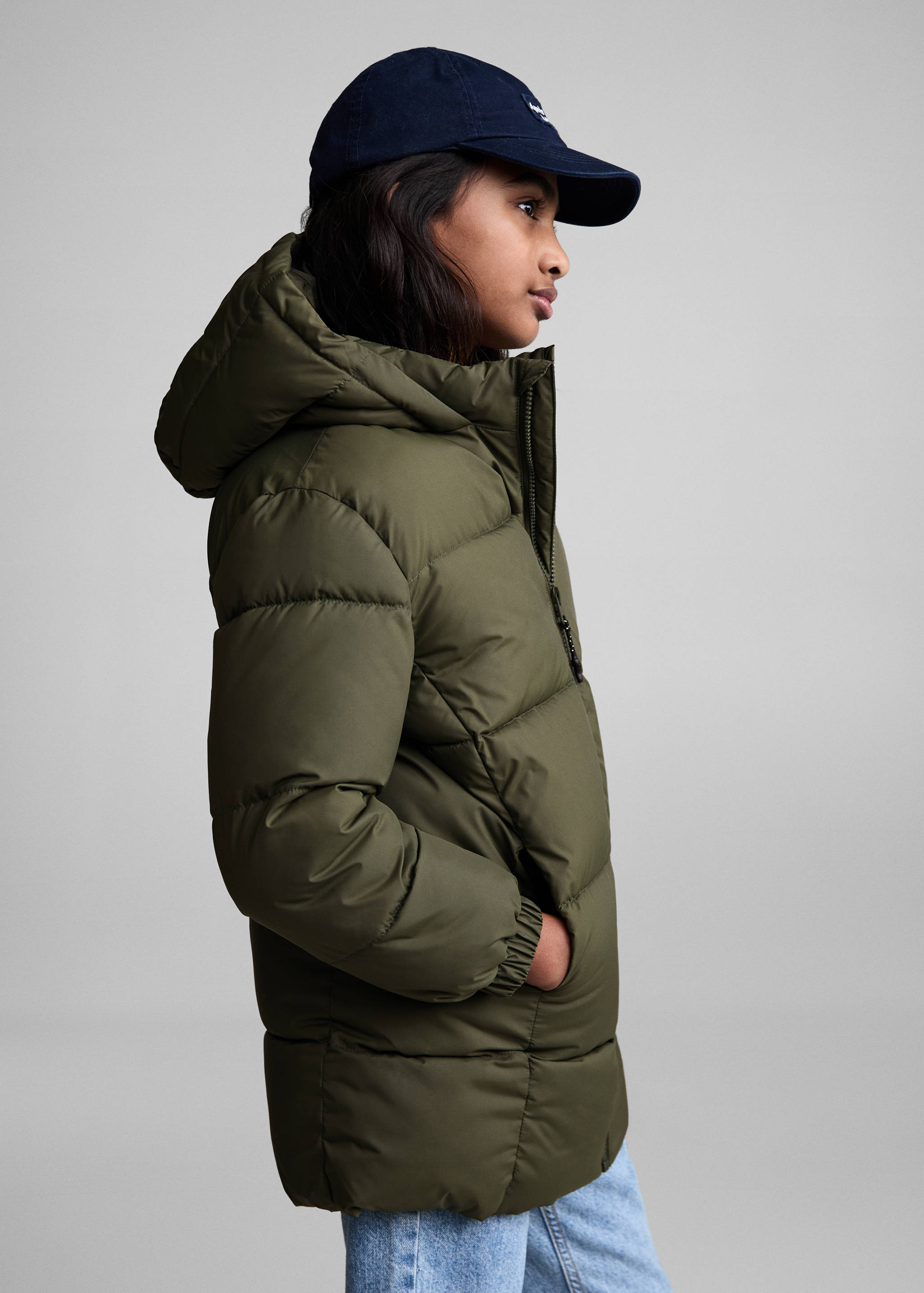 Quilted long coat - Medium plane