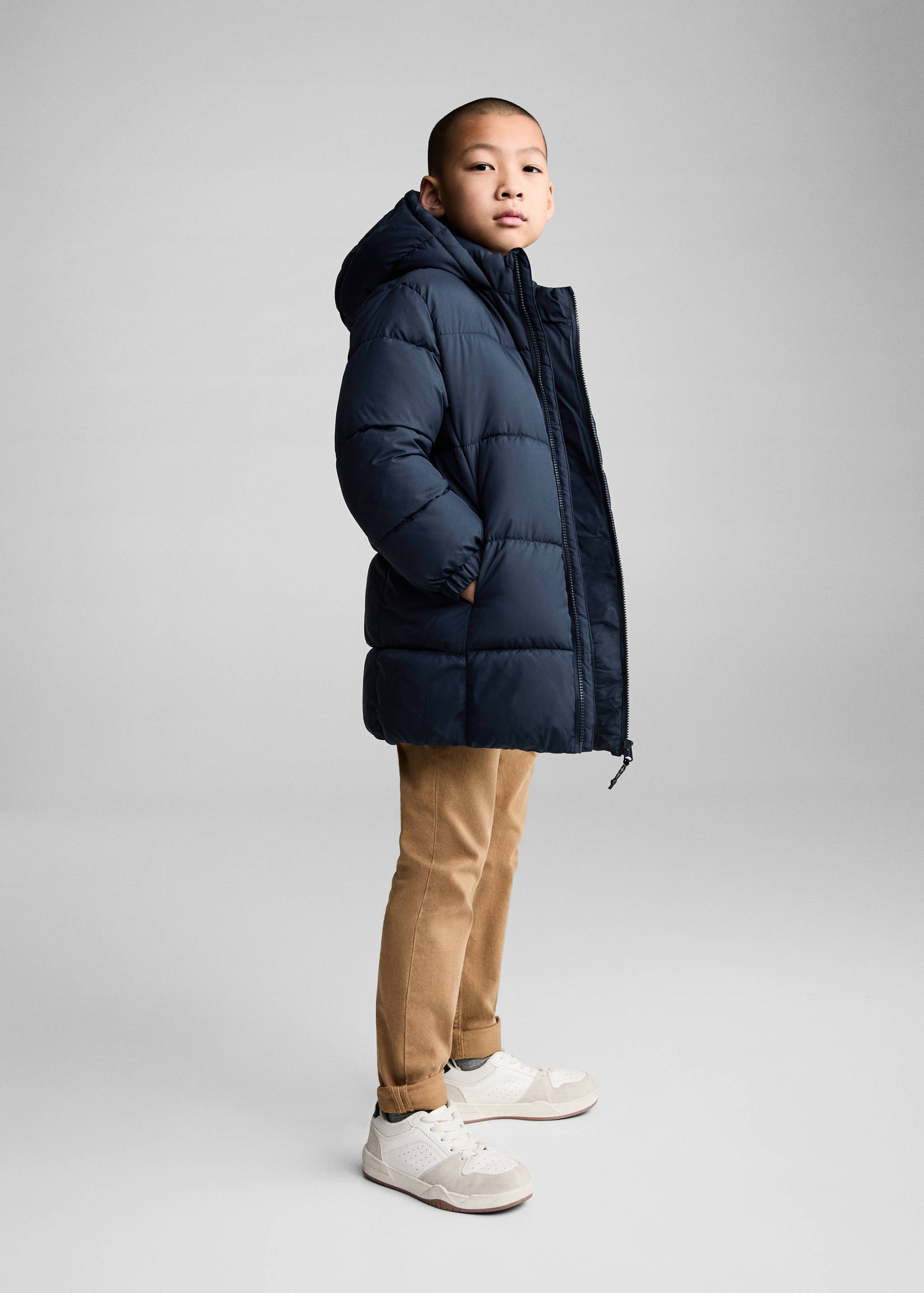 Quilted long coat - General plane