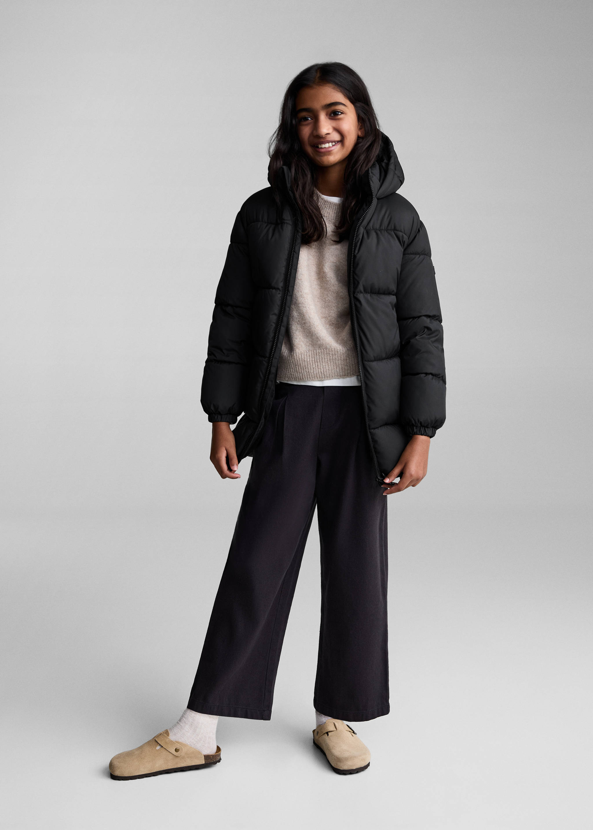 Quilted long coat - General plane