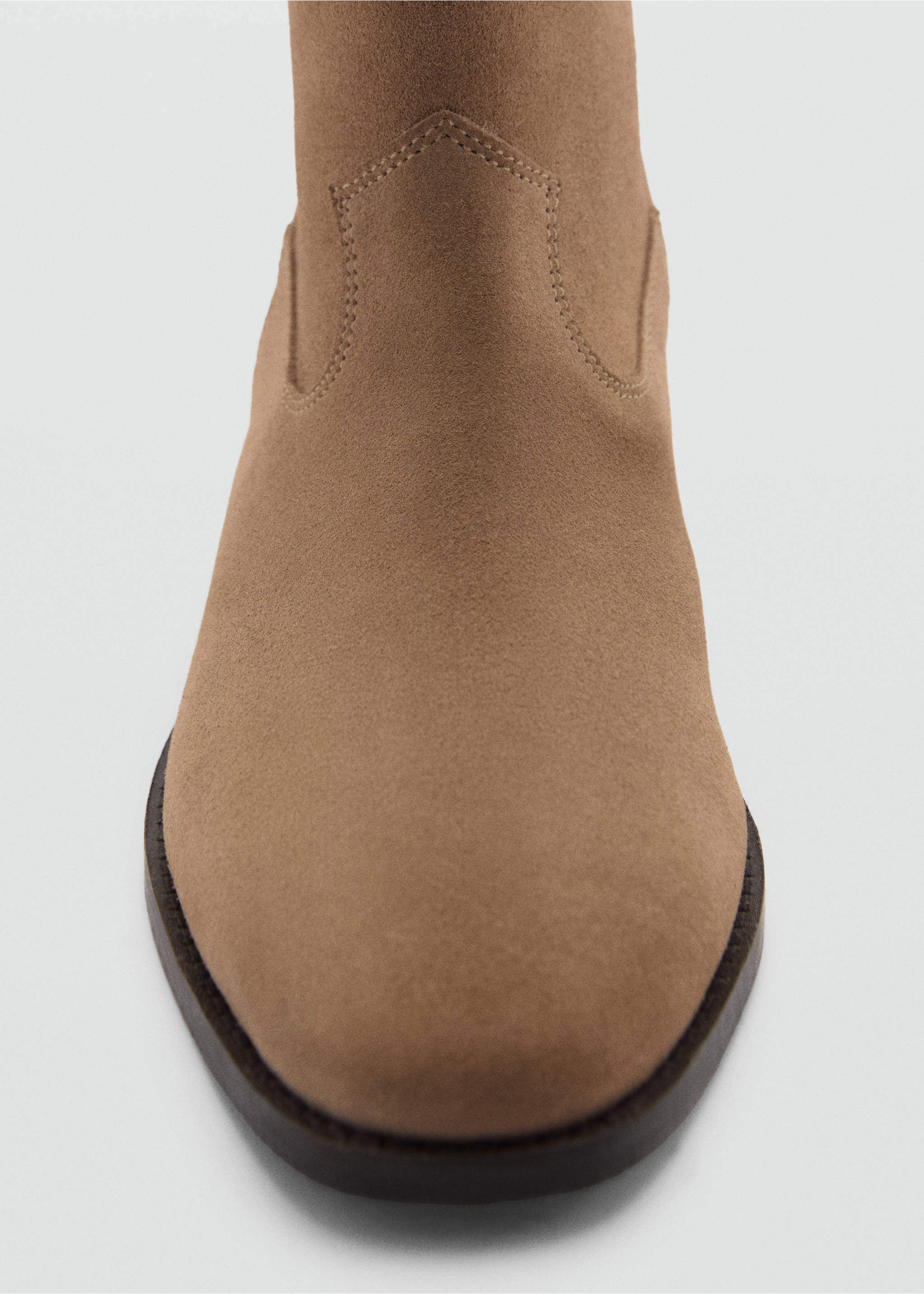 Flat leather ankle boots - Details of the article 2, Medium Brown. Ref: 77075147-00.