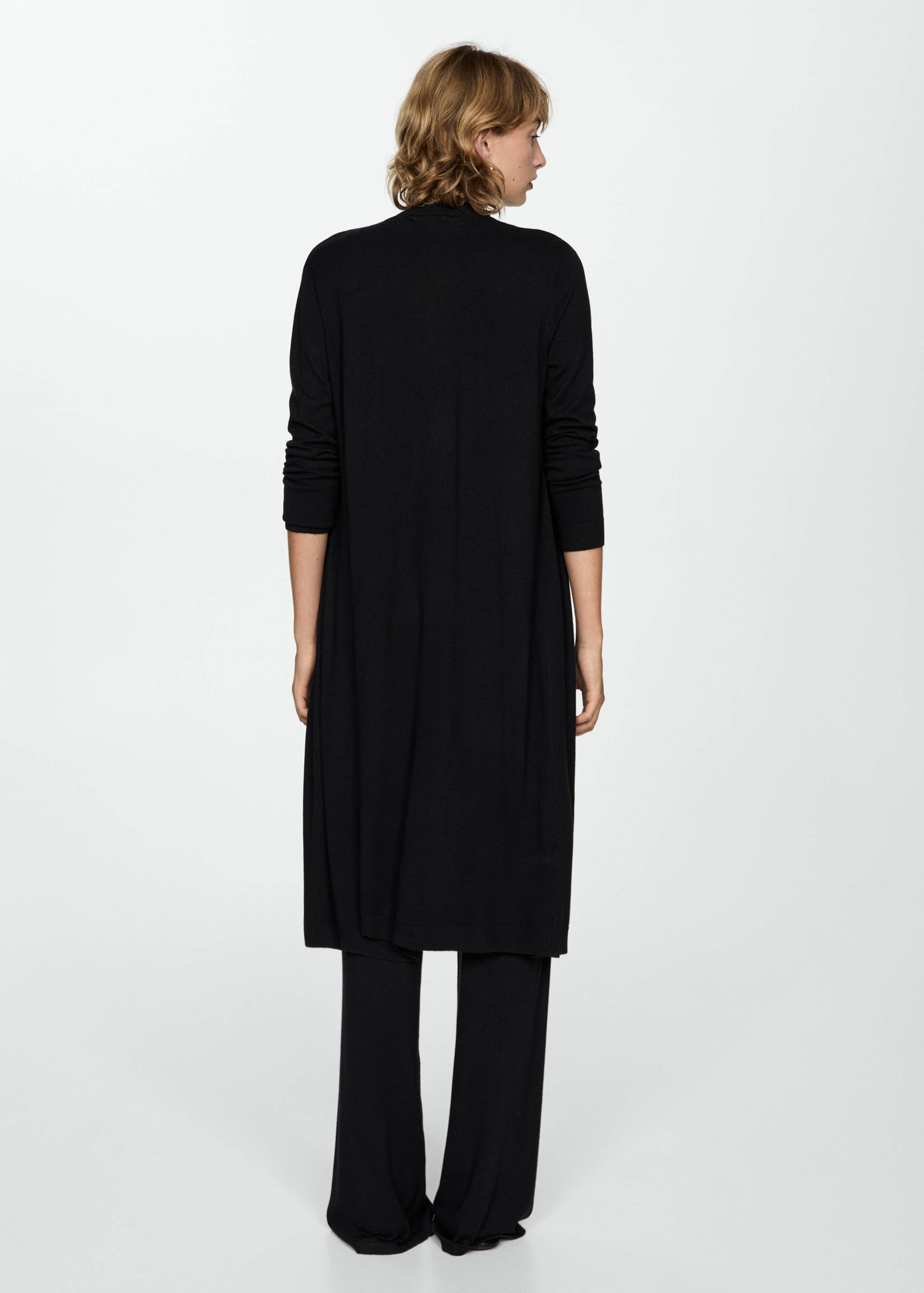 Fine knit long cardigan - Reverse of the article