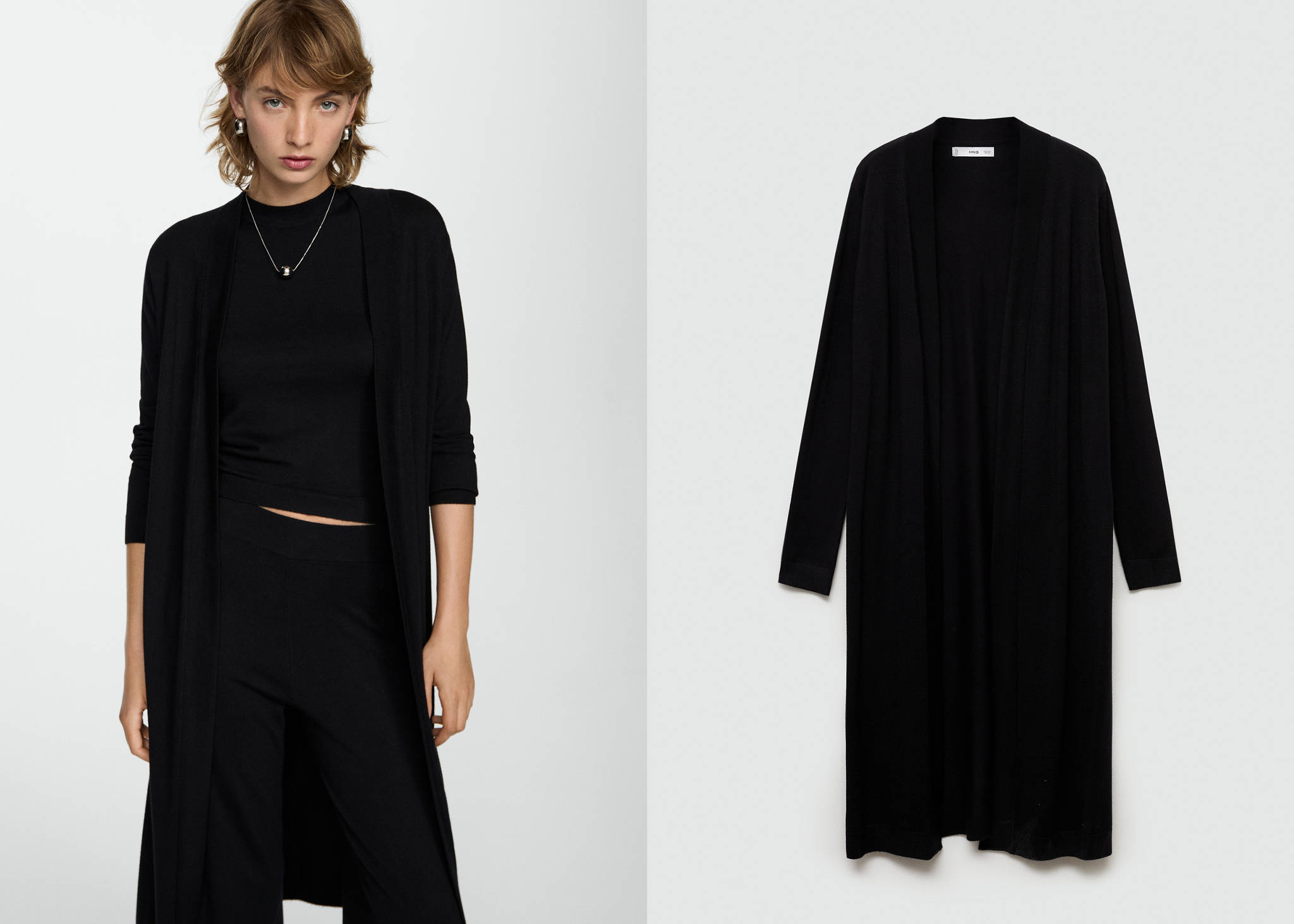 Fine knit long cardigan - Panoramic plane