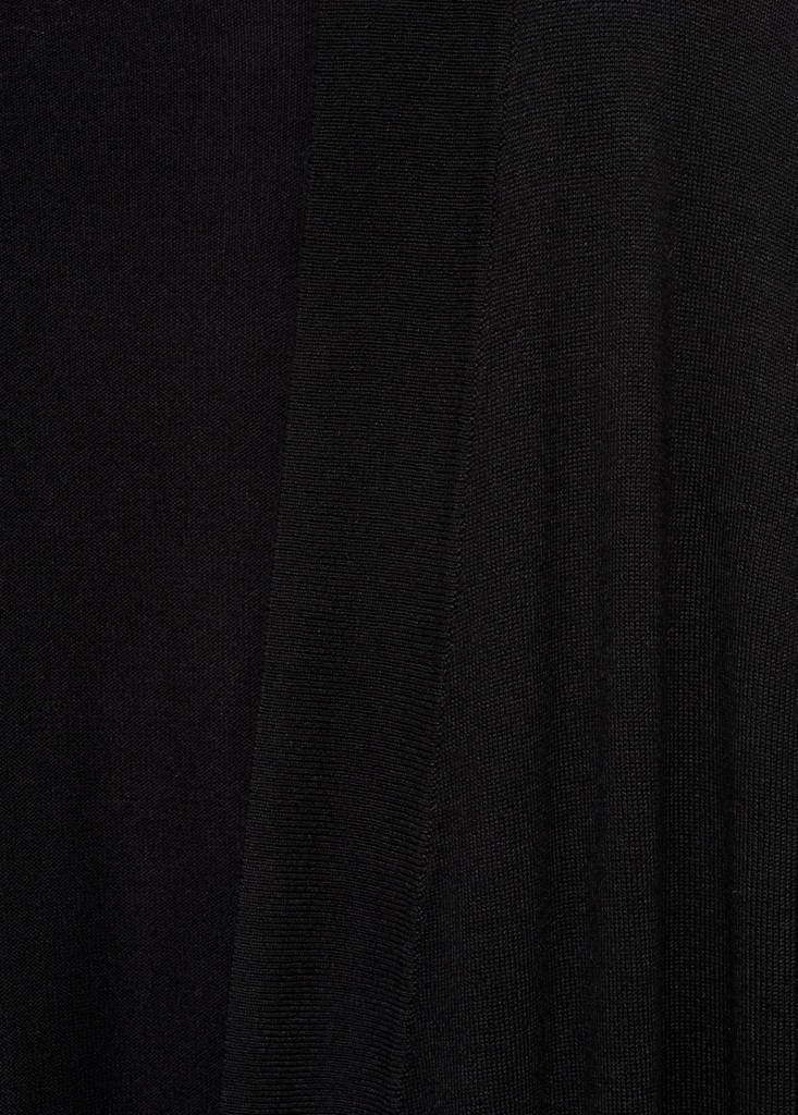 Fine knit long cardigan — Black