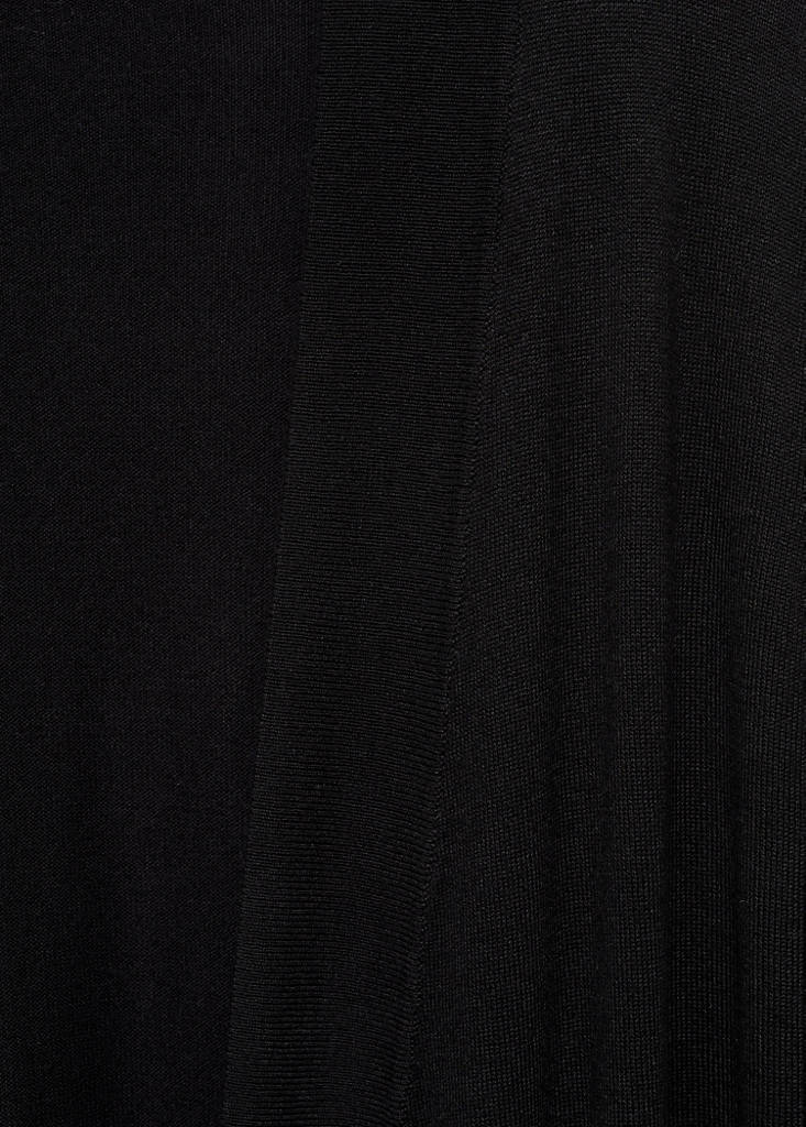 Fine knit long cardigan — Black