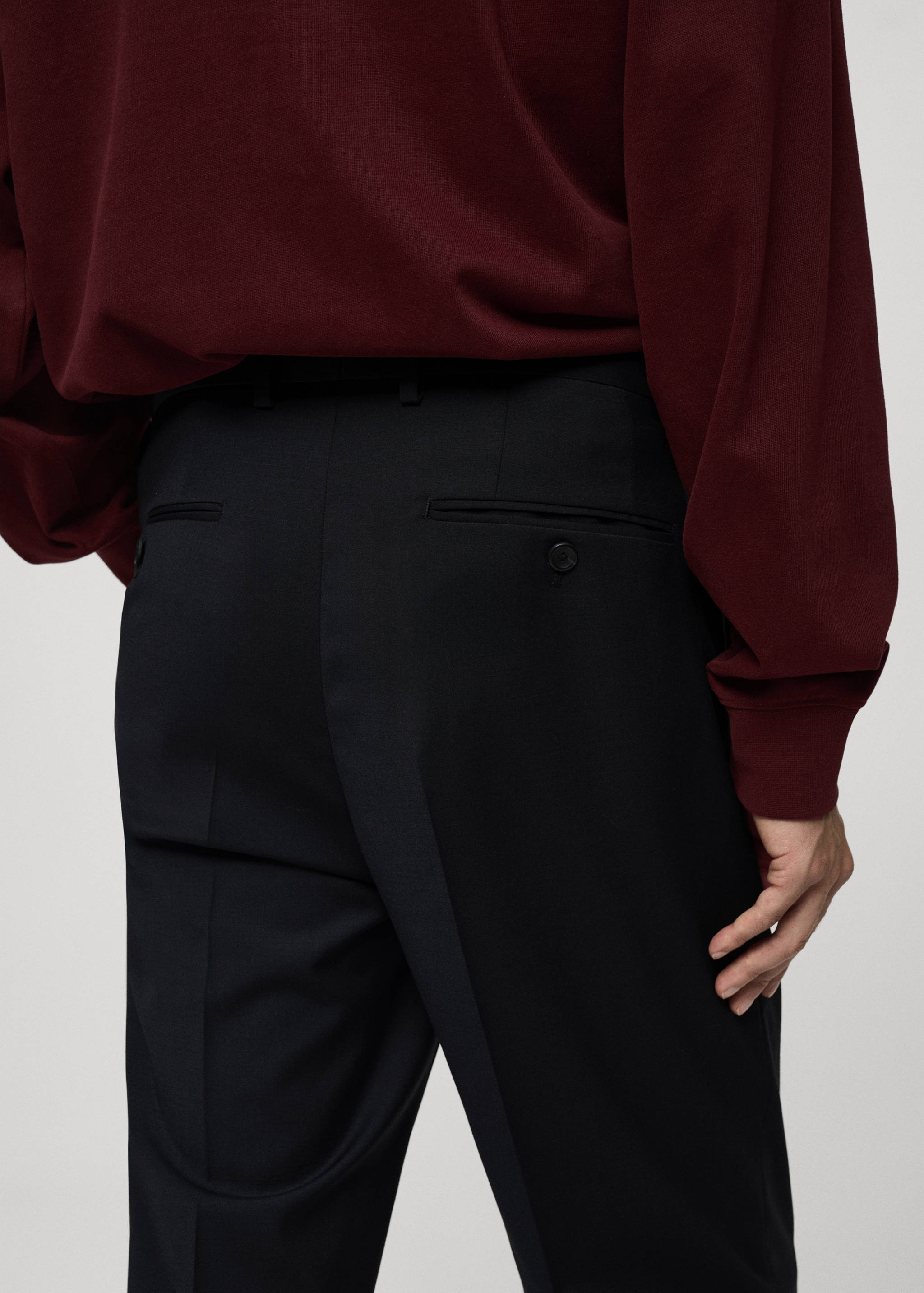 Regular-fit wool-blend suit trousers - Details of the article 2