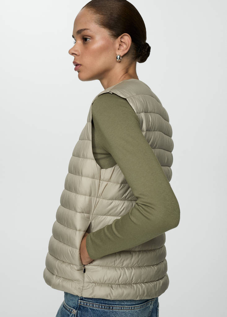 Quilted gilet — Light Heather Grey